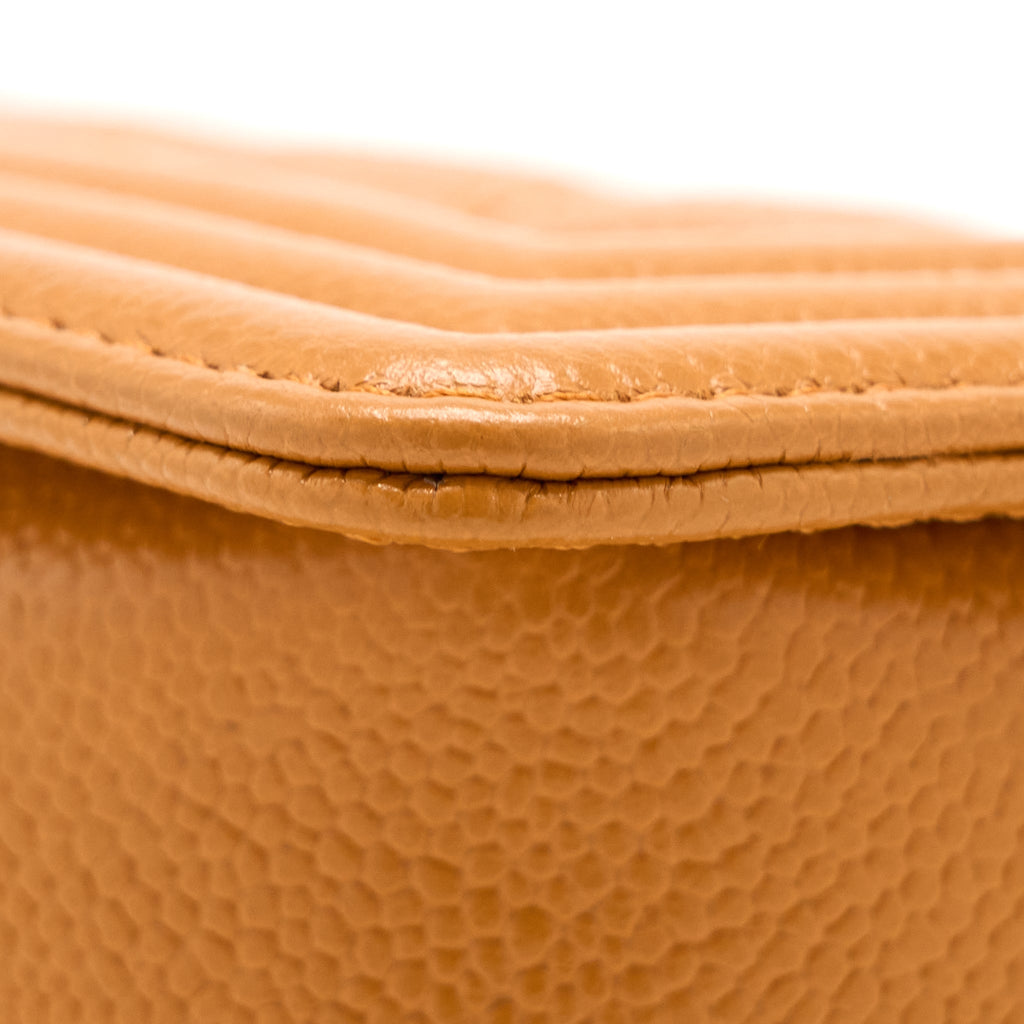 Chanel Small Boy Bag Caviar 21A NC630 Caramel L (Microchip)