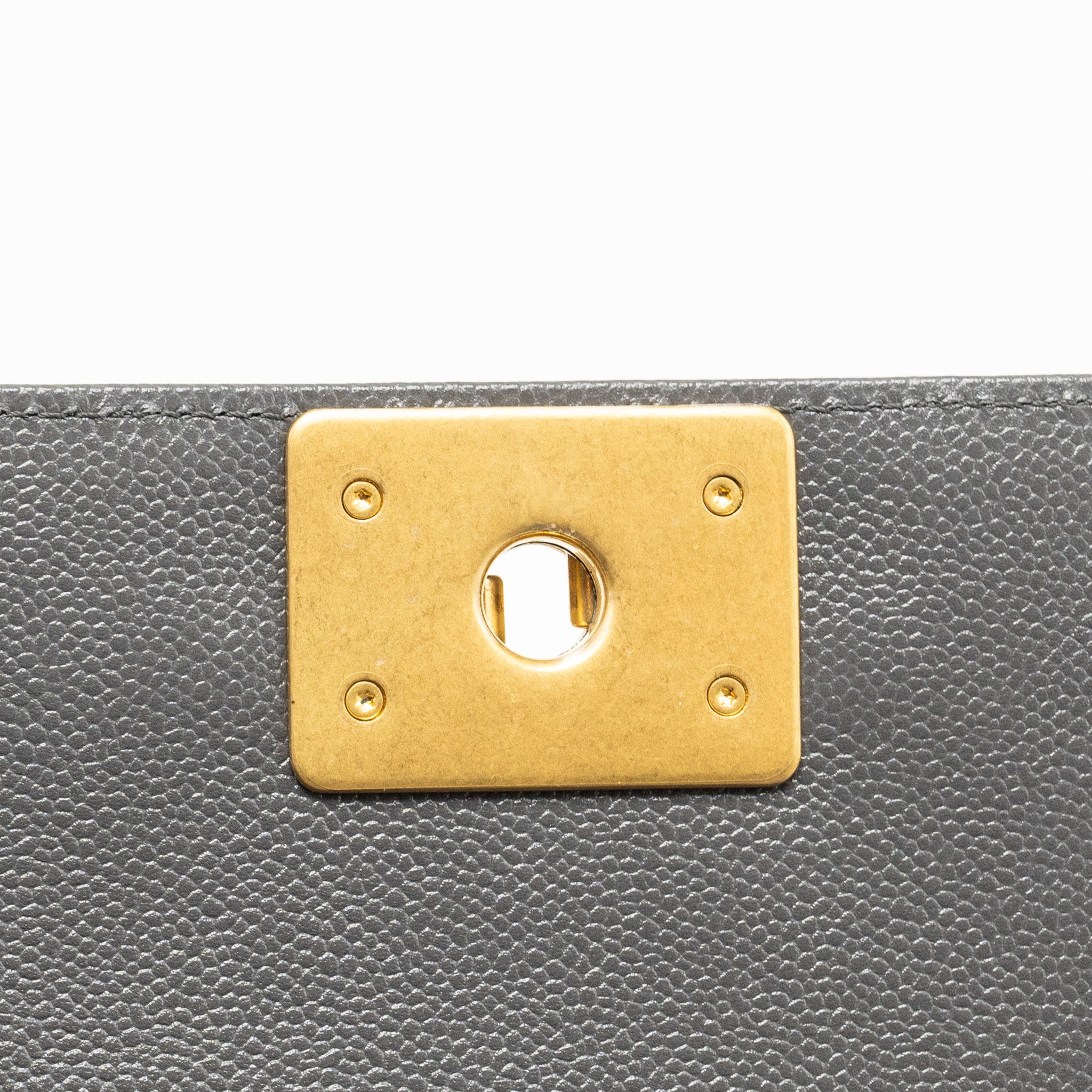 Chanel Small Boy Bag Caviar Dark Grey  (microchip)