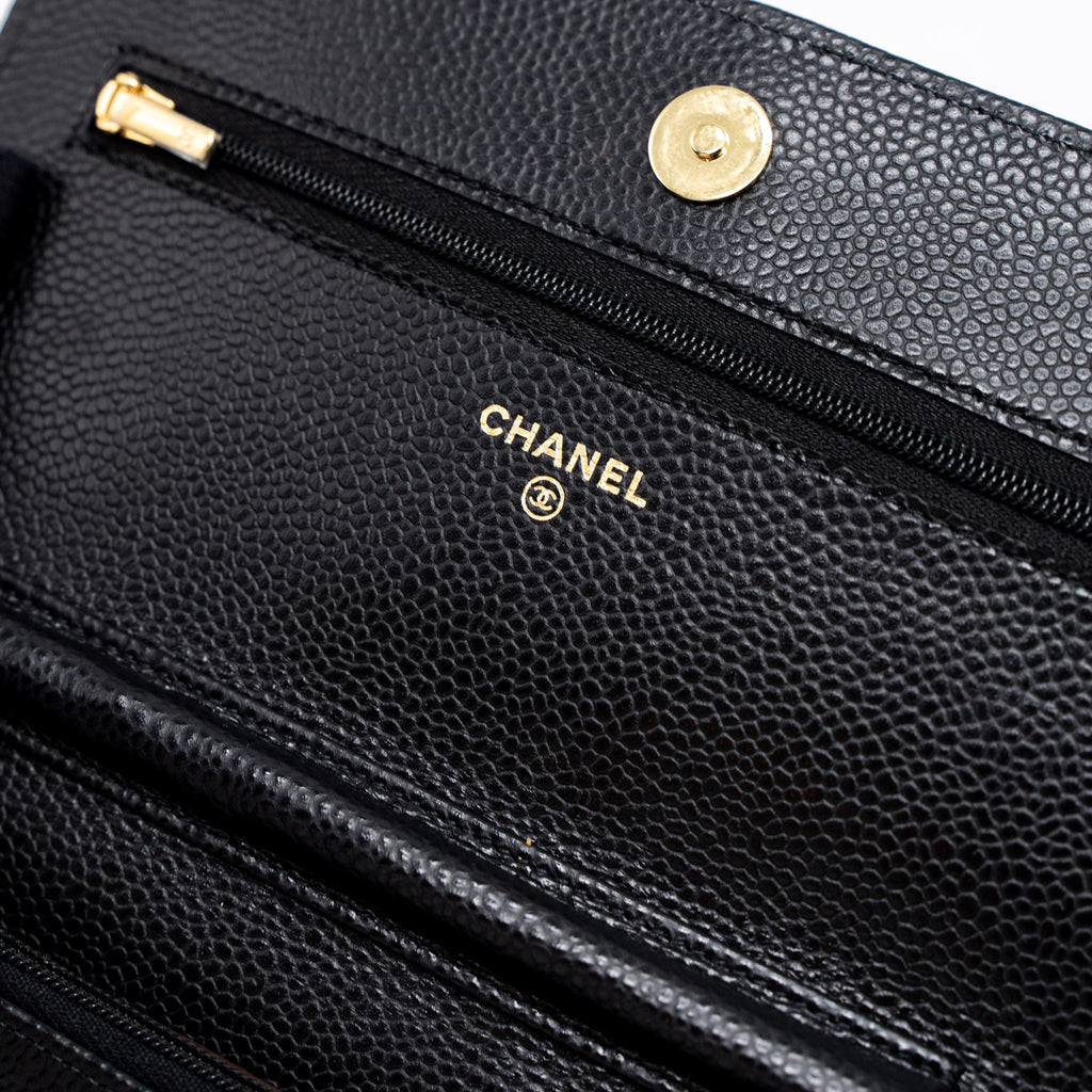 Chanel Classic Wallet on Chain Caviar Black  (Microchip)
