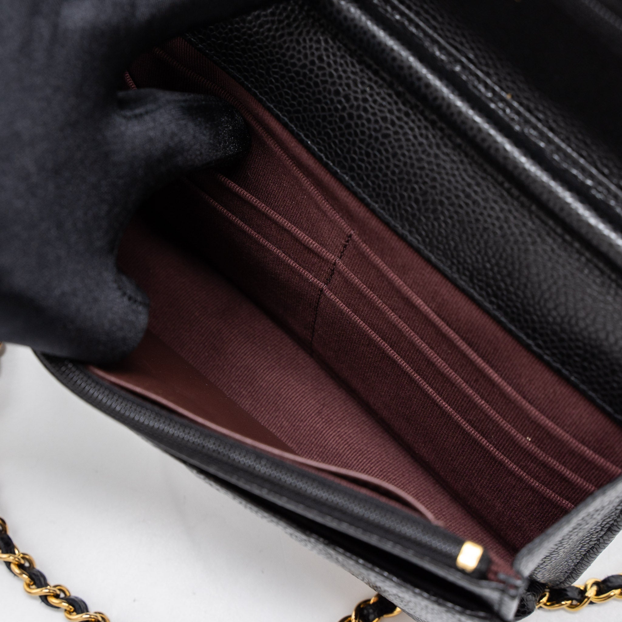 Chanel Classic Wallet on Chain Caviar Black  (Microchip)