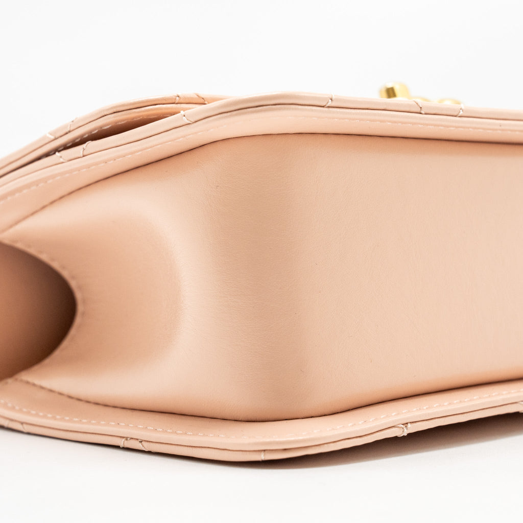Chanel Gold Crush Mini Flap Bag Calfskin Light Pink  (microchip)