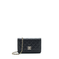 Chanel 22S Detailed CC Logo Wallet On Chain Caviar Black L