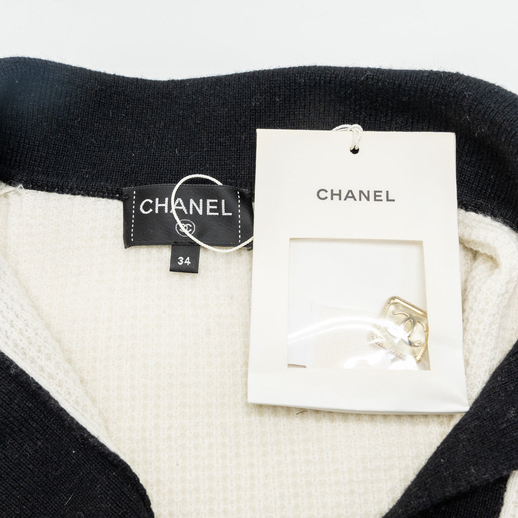 Chanel Size 34 23A Dress Cashmere White/Black