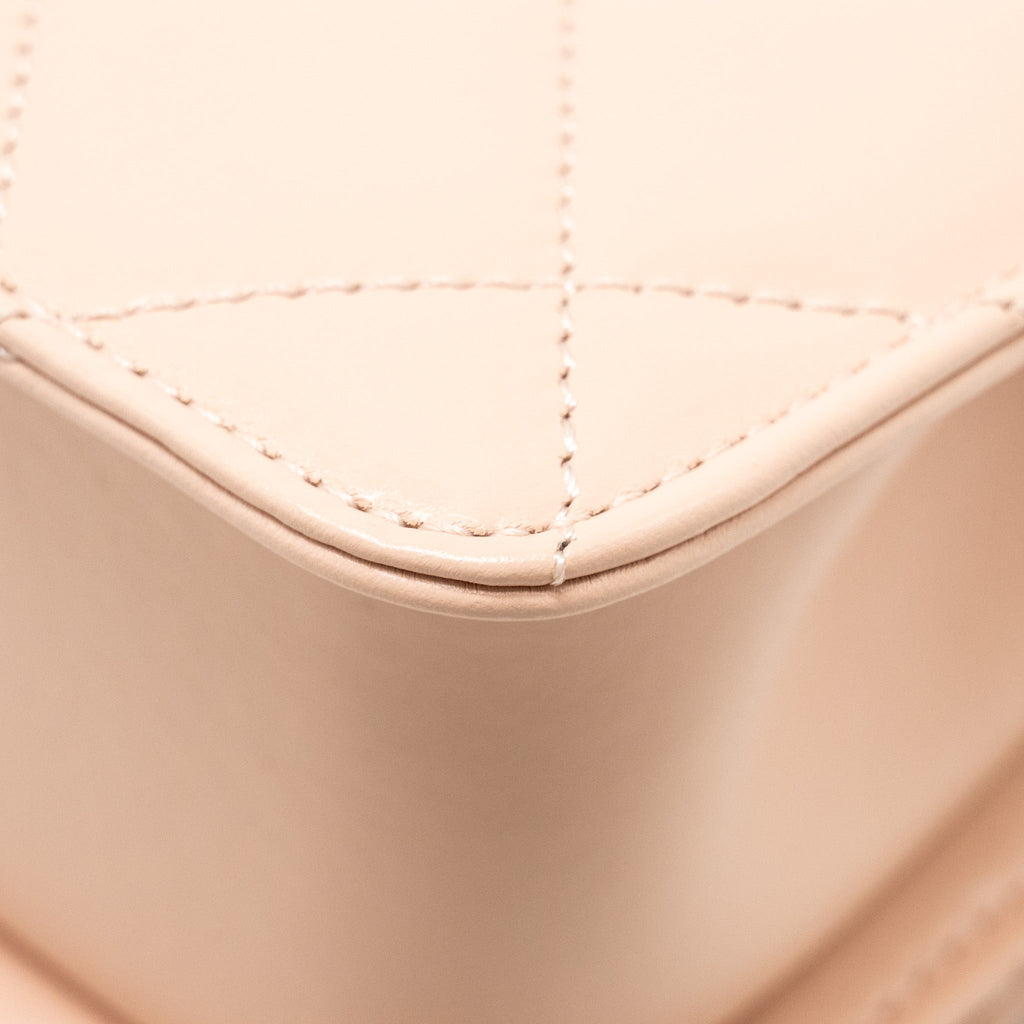 Chanel Gold Crush Mini Flap Bag Calfskin Light Pink  (microchip)