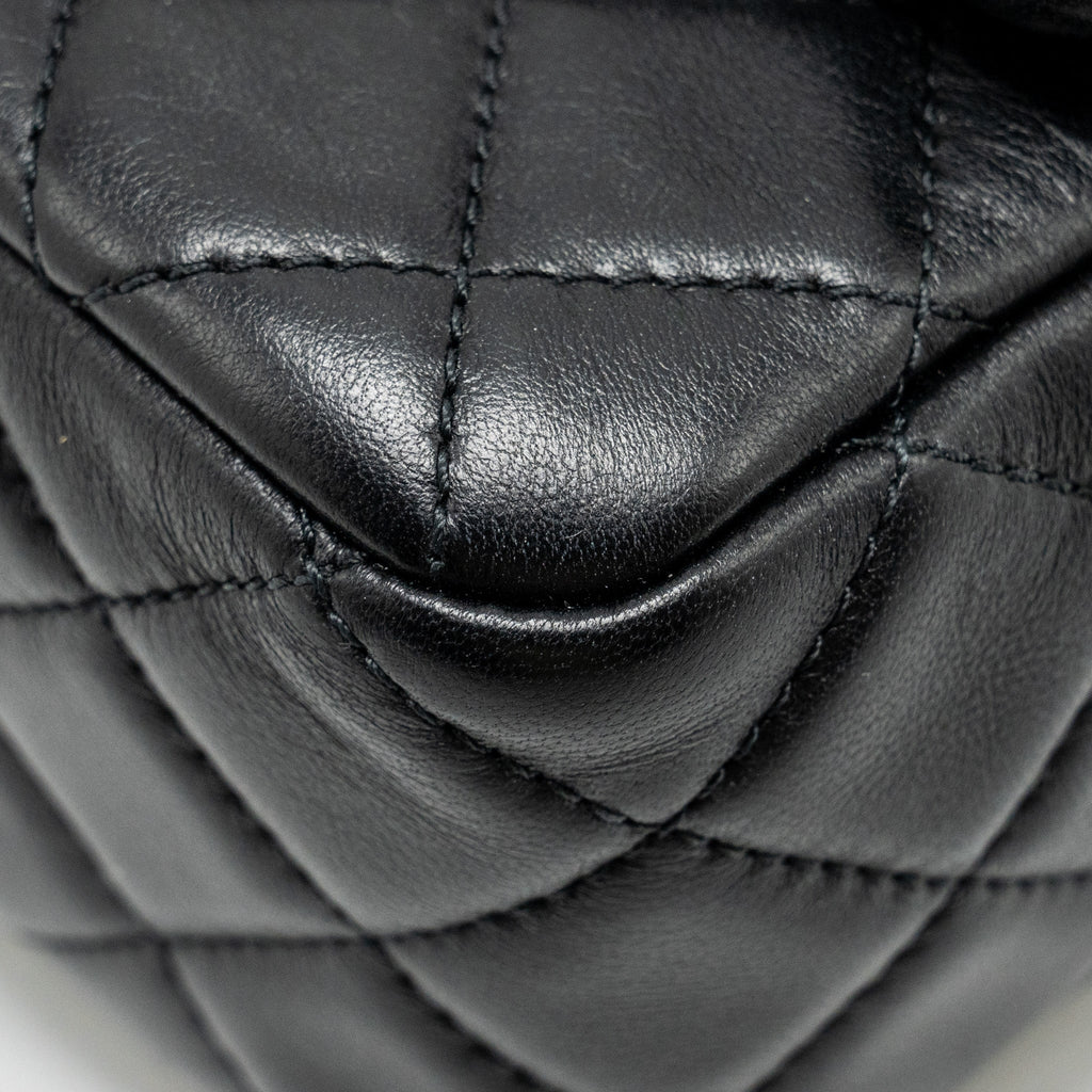 Chanel Pearl Crush Mini Square Flap Bag Lambskin Black