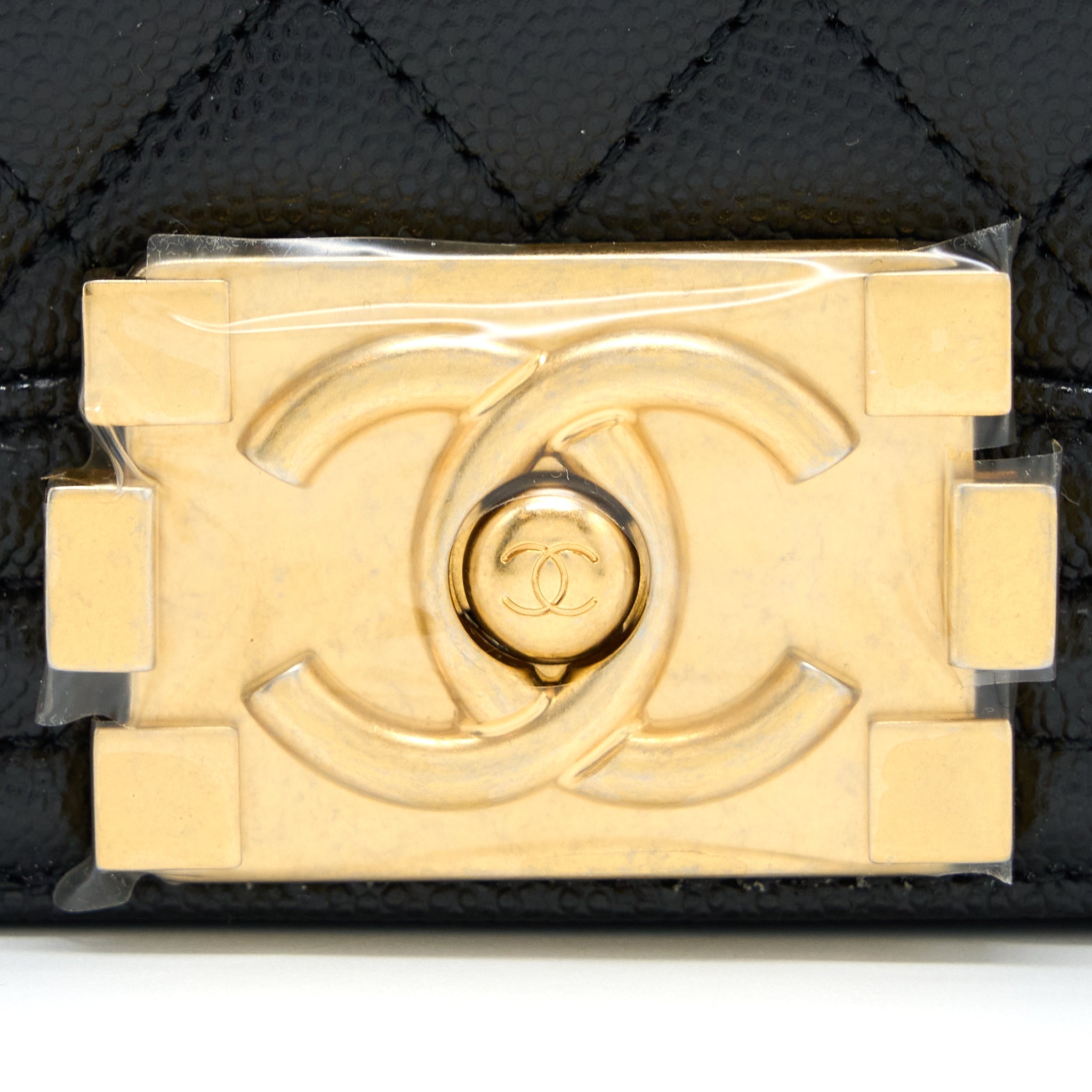 Chanel Small Boy Bag Caviar Black With Brushed (Microchip)