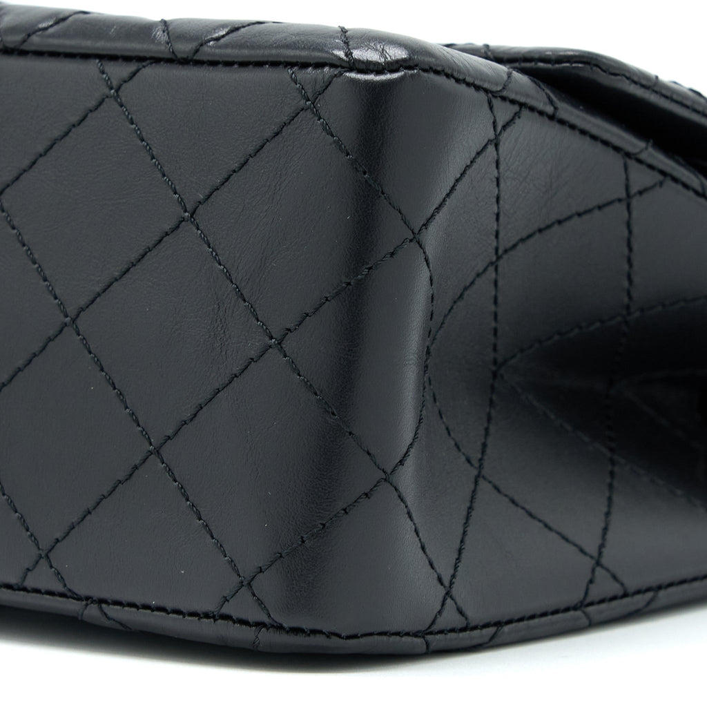 Chanel 2.55 Reissue 226 Aged Calfskin Black Brushed  (Microchip)
