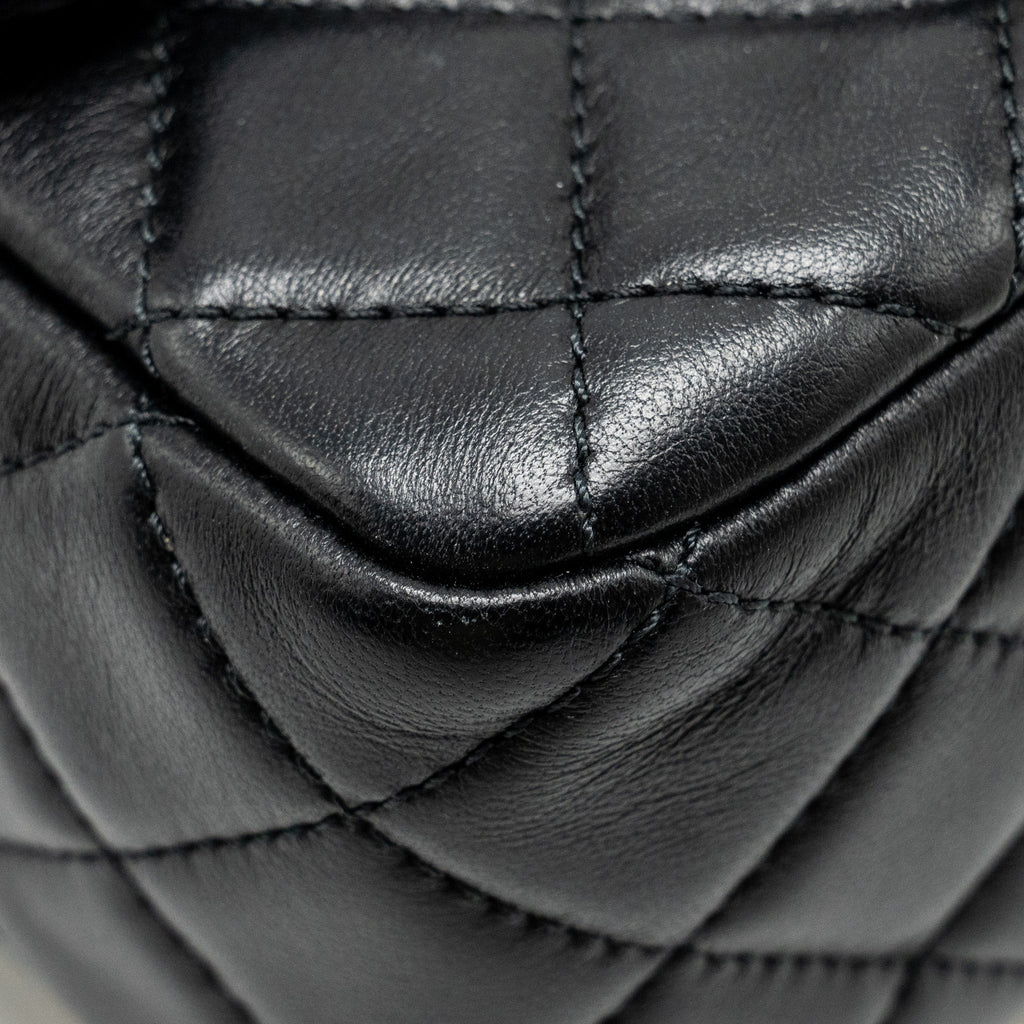Chanel Pearl Crush Mini Square Flap Bag Lambskin Black