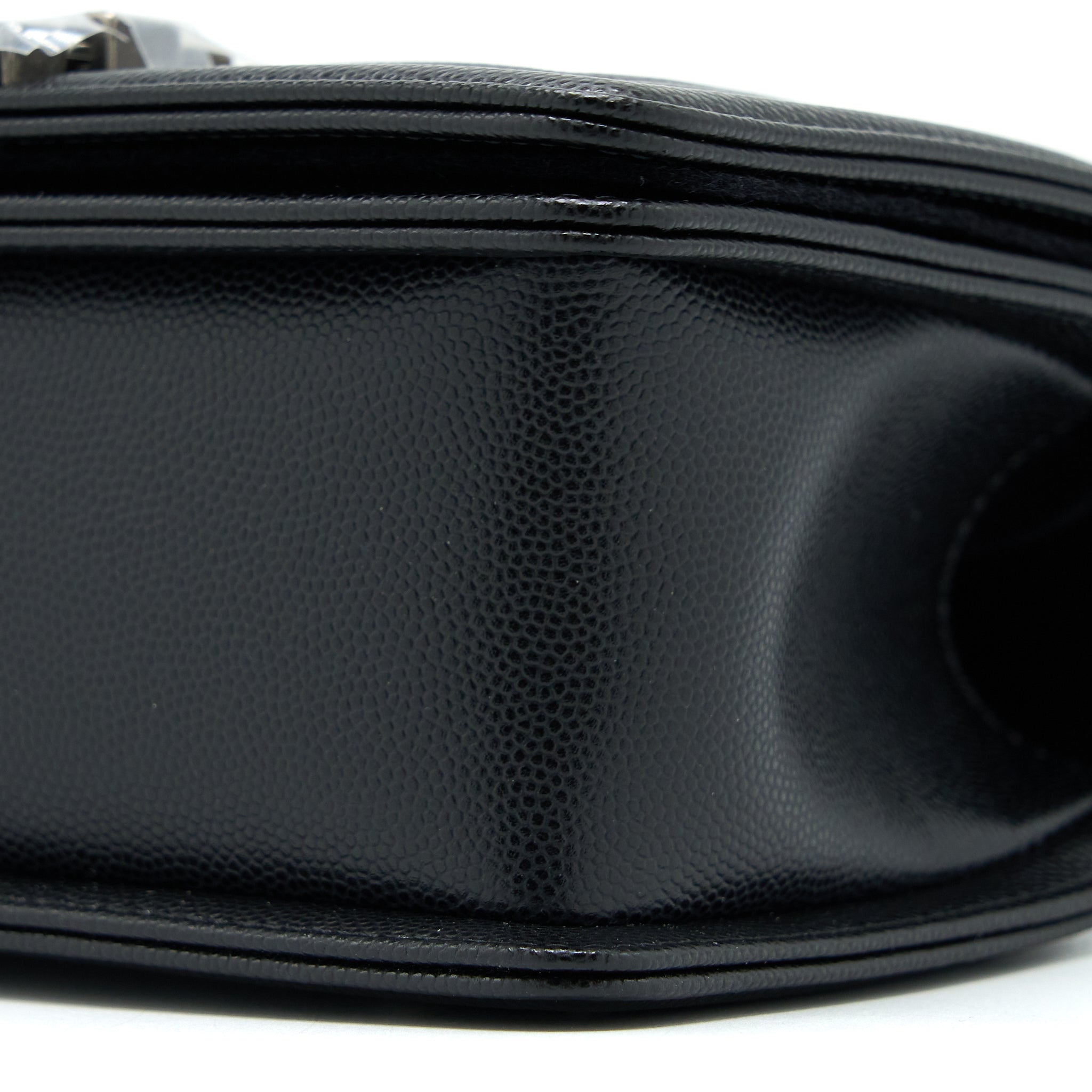 Chanel Small Boy Bag Caviar Black Ruthenium  (Microchip)