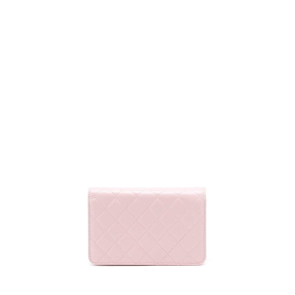 Chanel 22B Wallet On Chain With Detail CC Logo Caviar Light Pink NJ523 L(Microchip)