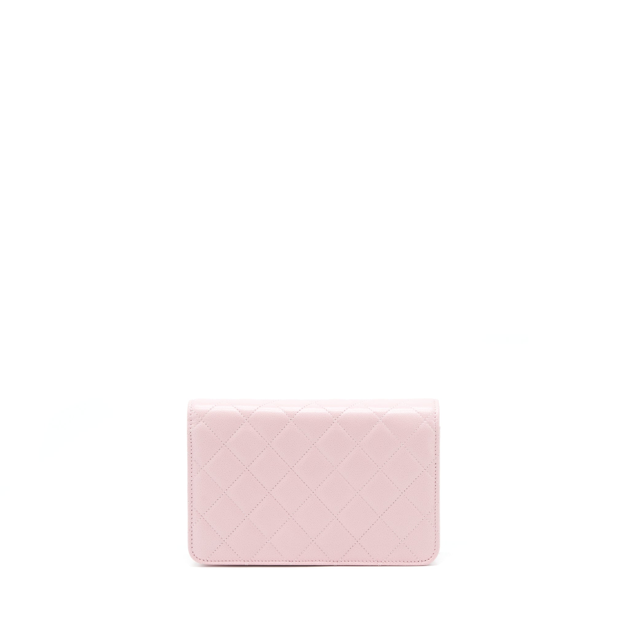 Chanel 22B Wallet On Chain With Detail CC Logo Caviar Light Pink NJ523 L(Microchip)