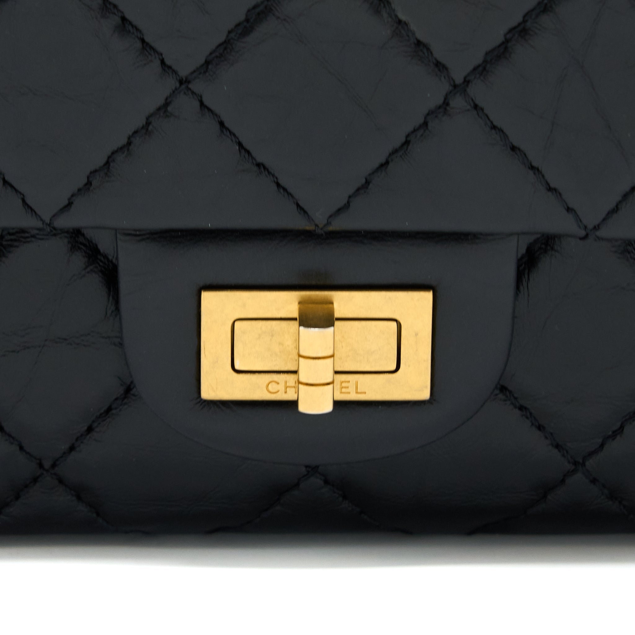 Chanel 2.55 Reissue 226 Aged Calfskin Black Brushed  (Microchip)