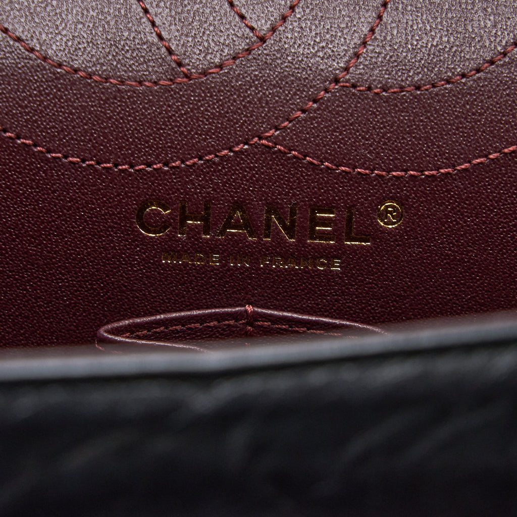 Chanel 2.55 Reissue 226 Aged Calfskin Black Brushed  (Microchip)