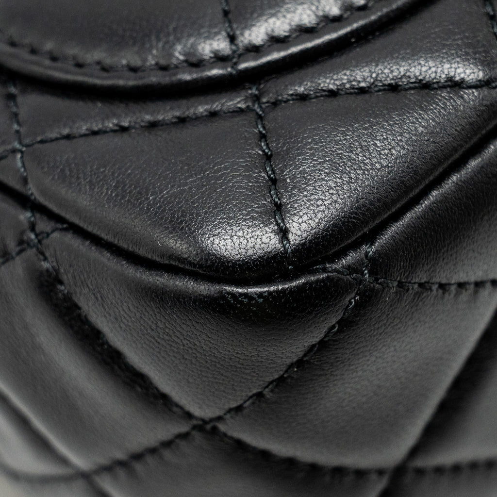 Chanel Pearl Crush Mini Square Flap Bag Lambskin Black