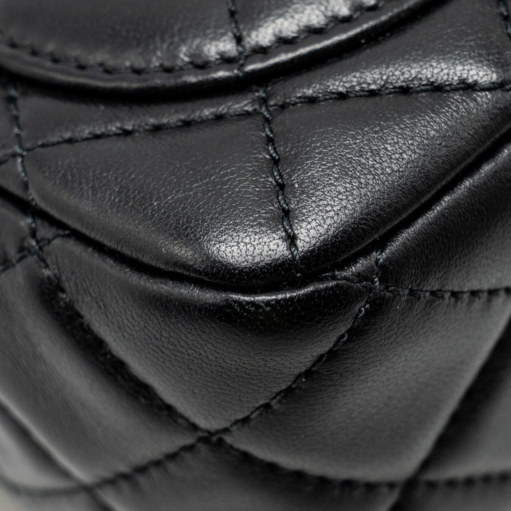 Chanel Pearl Crush Mini Square Flap Bag Lambskin Black