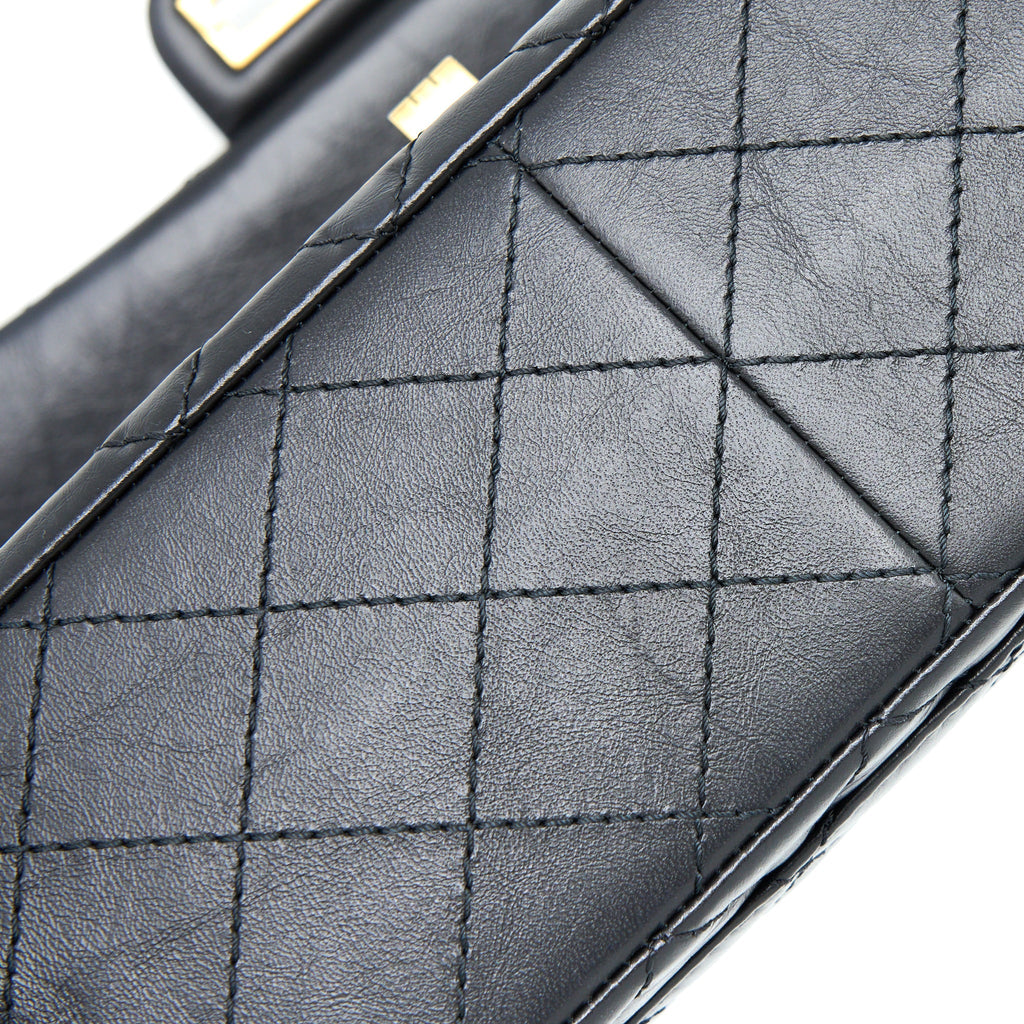 Chanel 2.55 Reissue 226 Aged Calfskin Black Brushed  (Microchip)