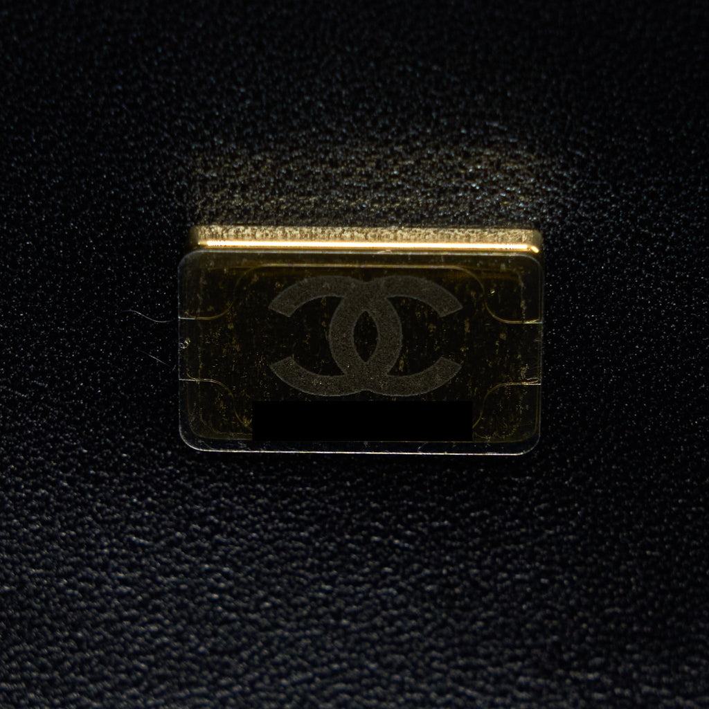 Chanel Small Boy Bag Caviar Black With Brushed (Microchip)
