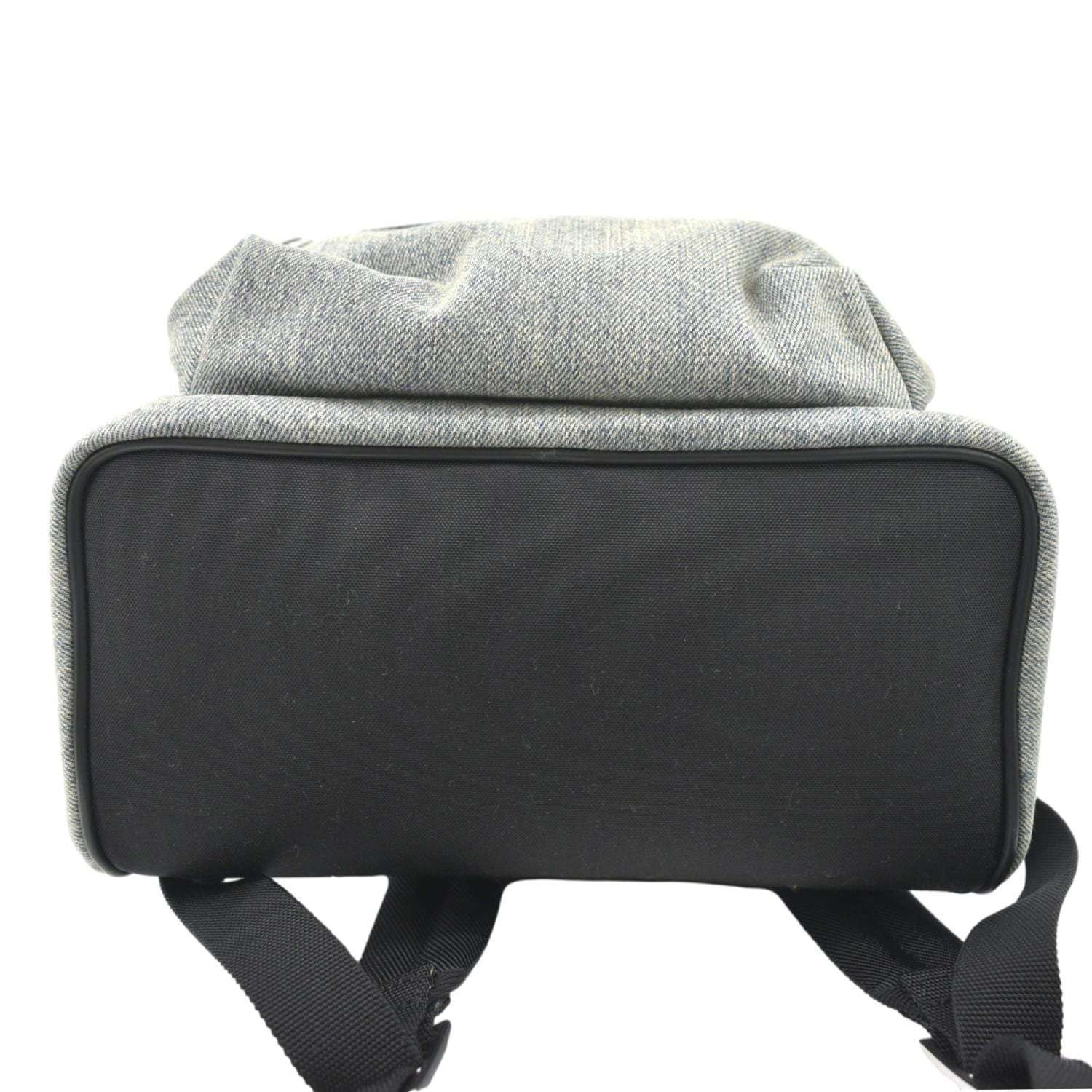 YVES SAINT LAURENT Denim Backpack Bag Gray