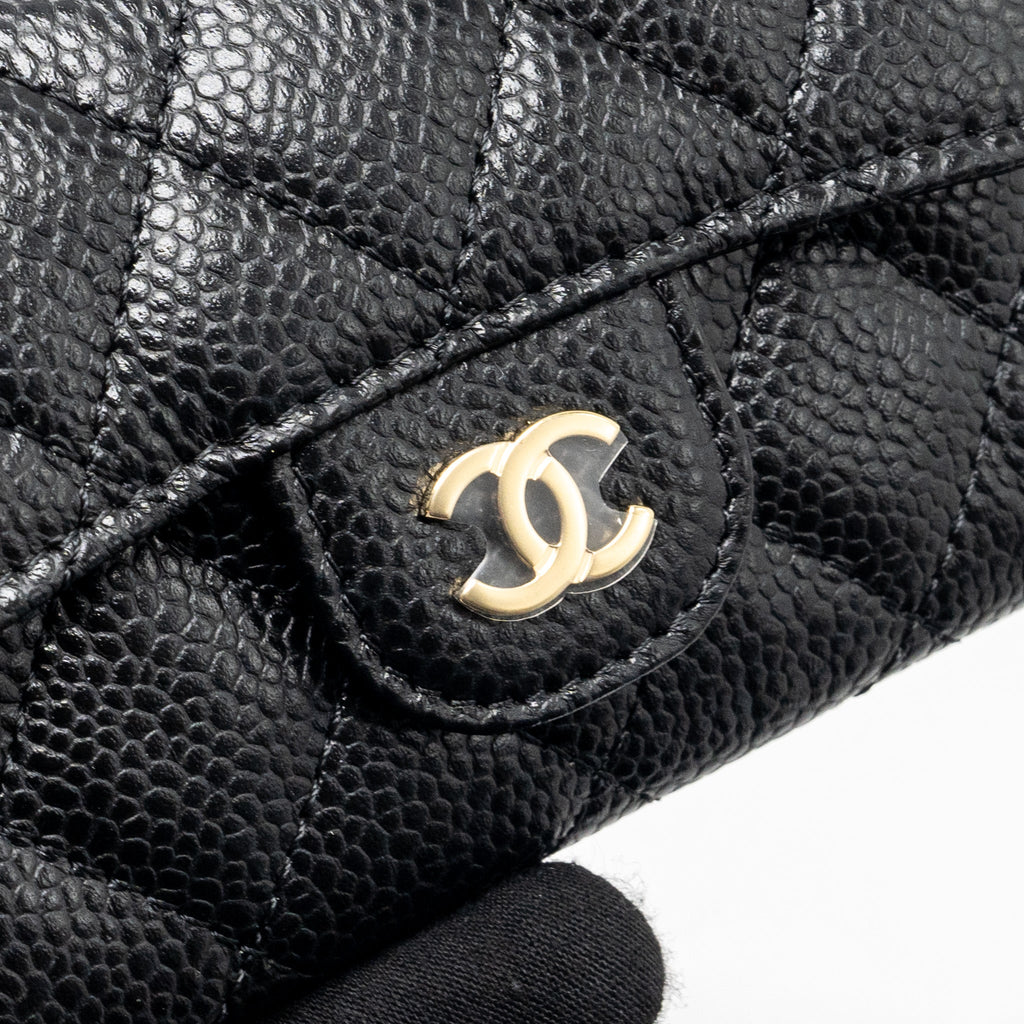 Chanel Classic Flap Card Holder Caviar BLACK  (Microchip)
