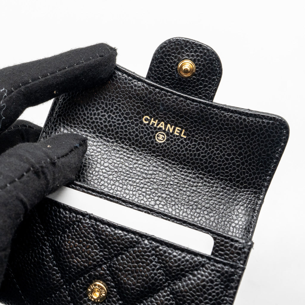 Chanel Classic Flap Card Holder Caviar BLACK  (Microchip)