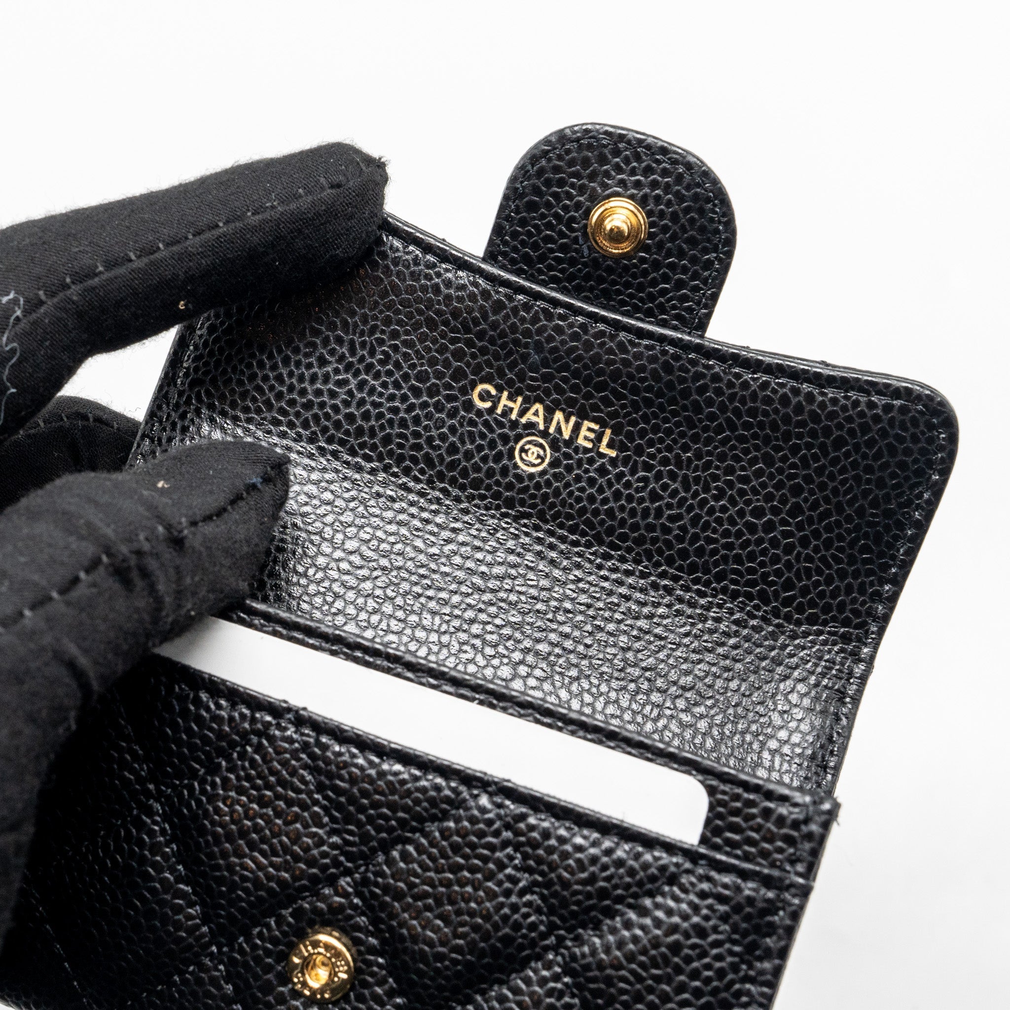 Chanel Classic Flap Card Holder Caviar BLACK  (Microchip)