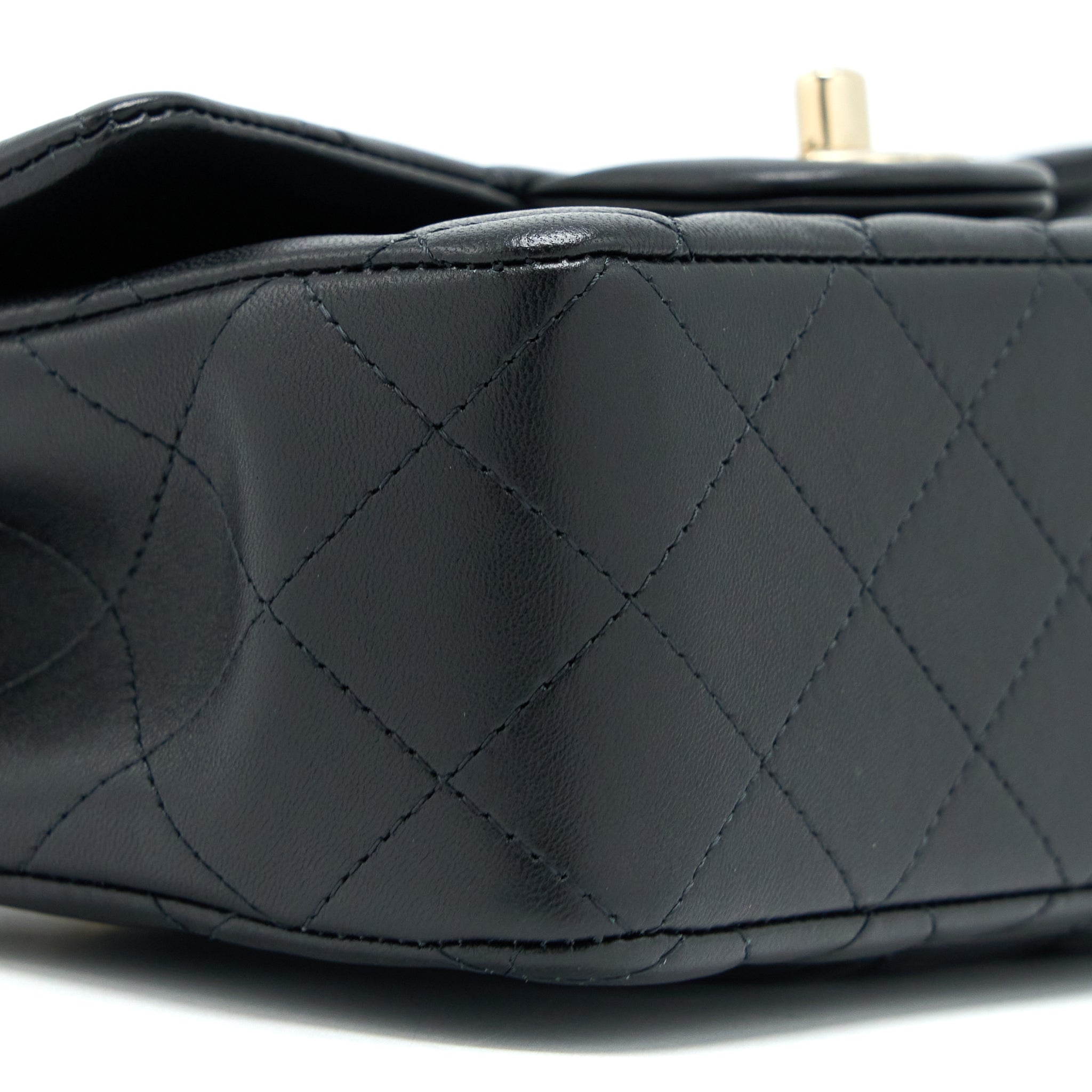 Chanel Top Handle Mini Rectangular Flap Bag Lambskin Black L (Microchip)