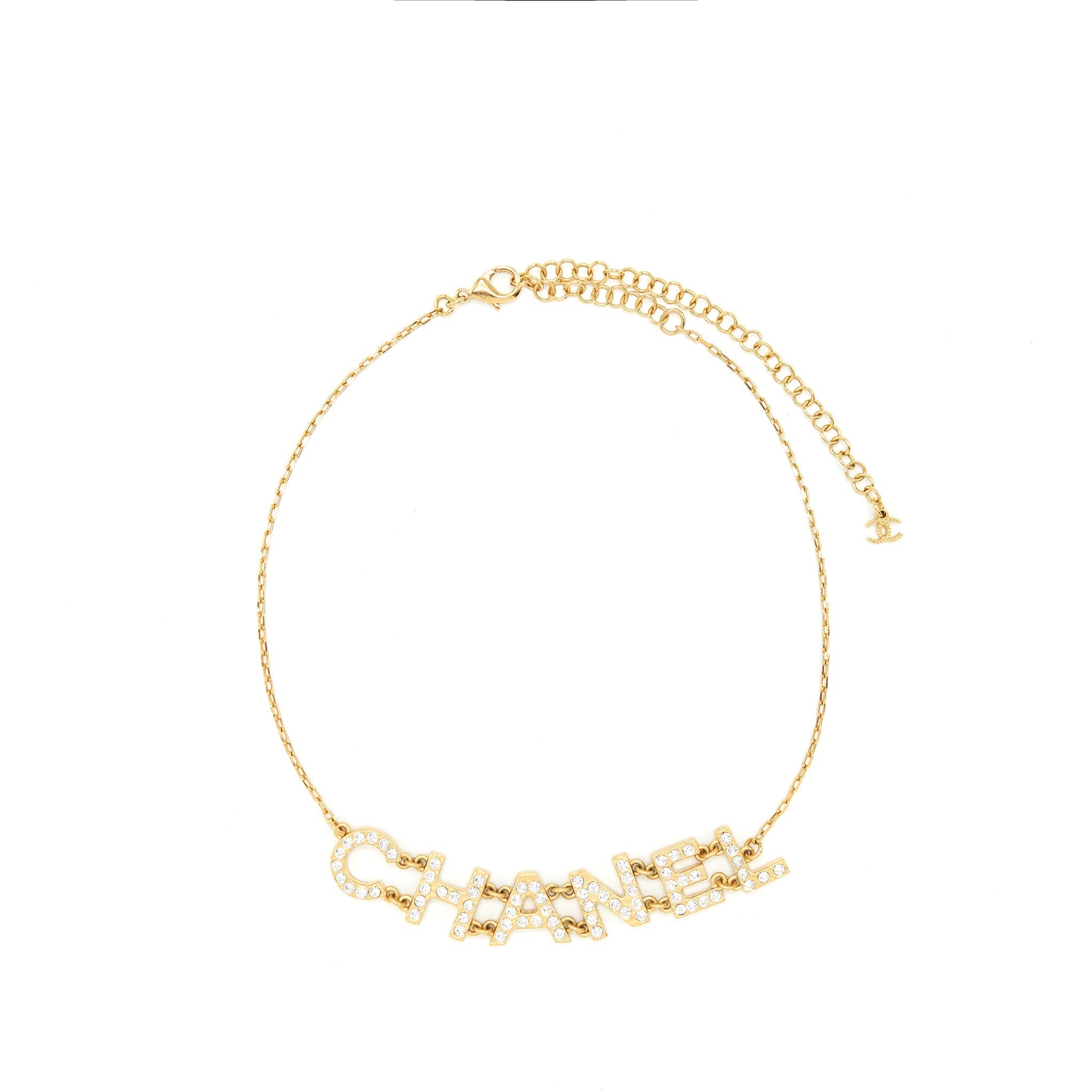 Chanel Logo Lettering Chain Necklace/Choker
