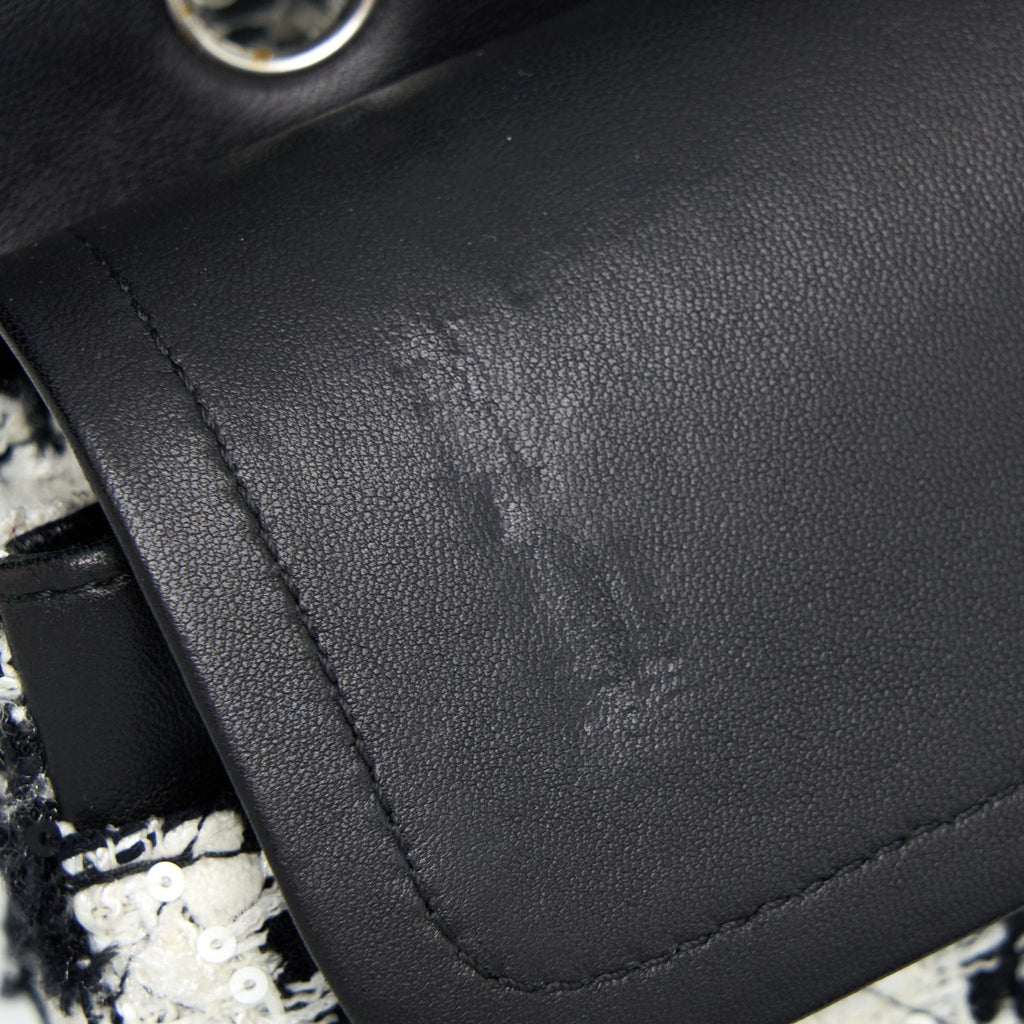 Chanel Classic Double Flap Bag Tweed Black/White