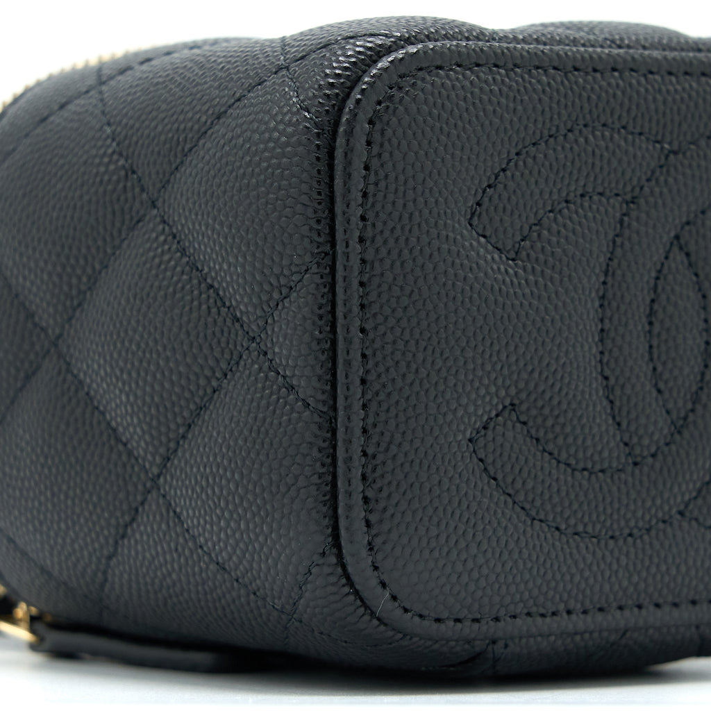 Chanel 23C Mini Vanity with Chain Caviar Black L (Microchip)