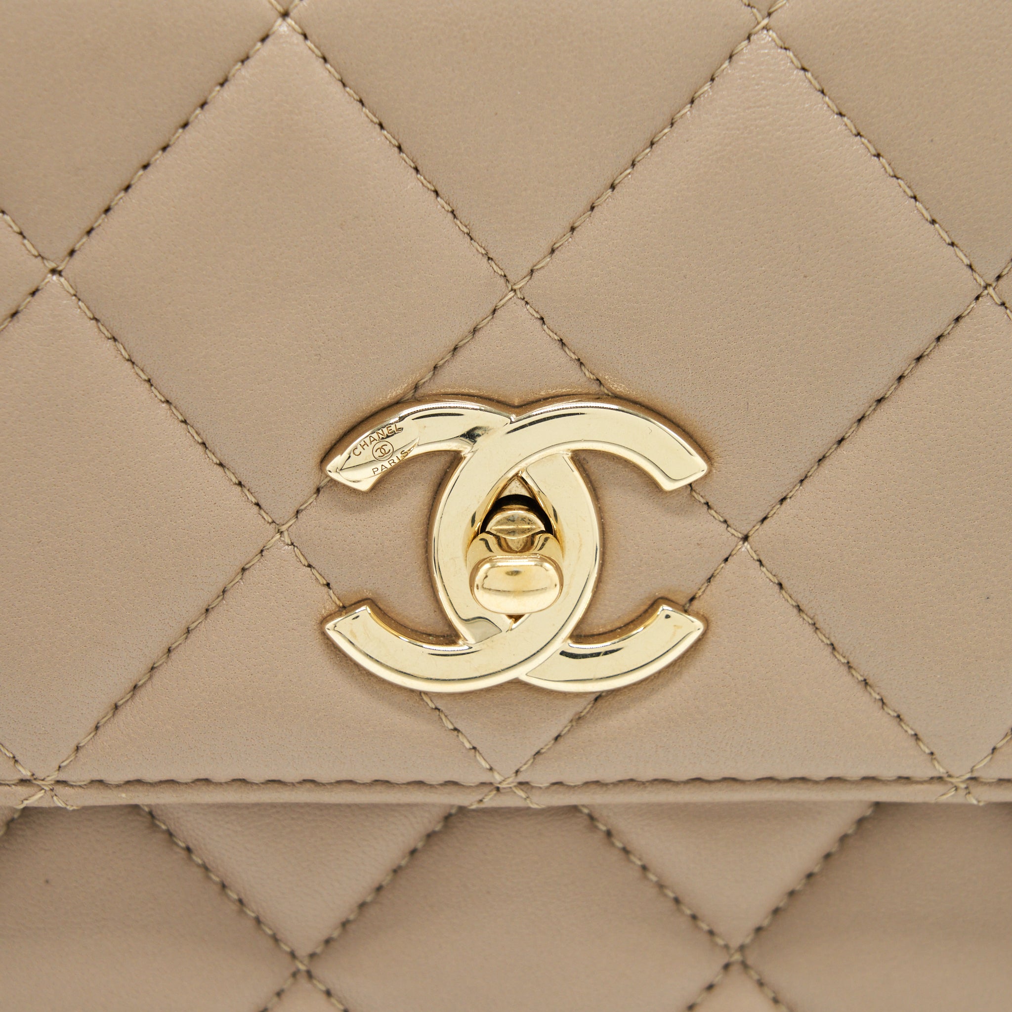 Chanel Trendy CC Flap Bag Lambskin Beige L