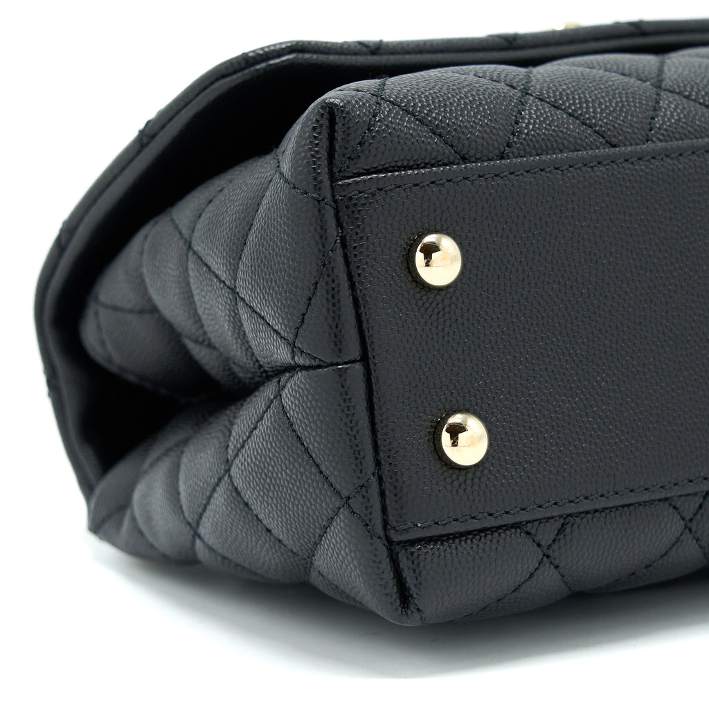 Chanel Small Coco Handle Caviar Black L