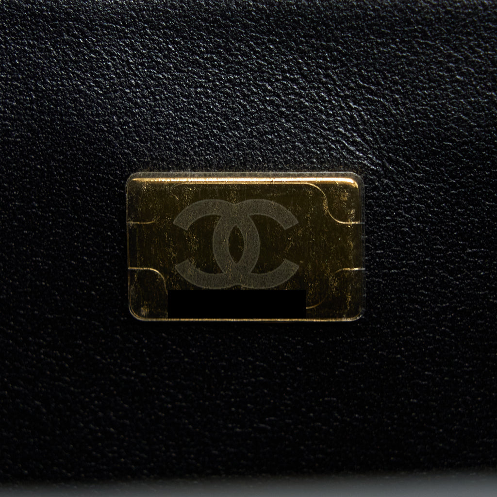 Chanel Top Handle Mini Rectangular Flap Bag Lambskin Black L (Microchip)