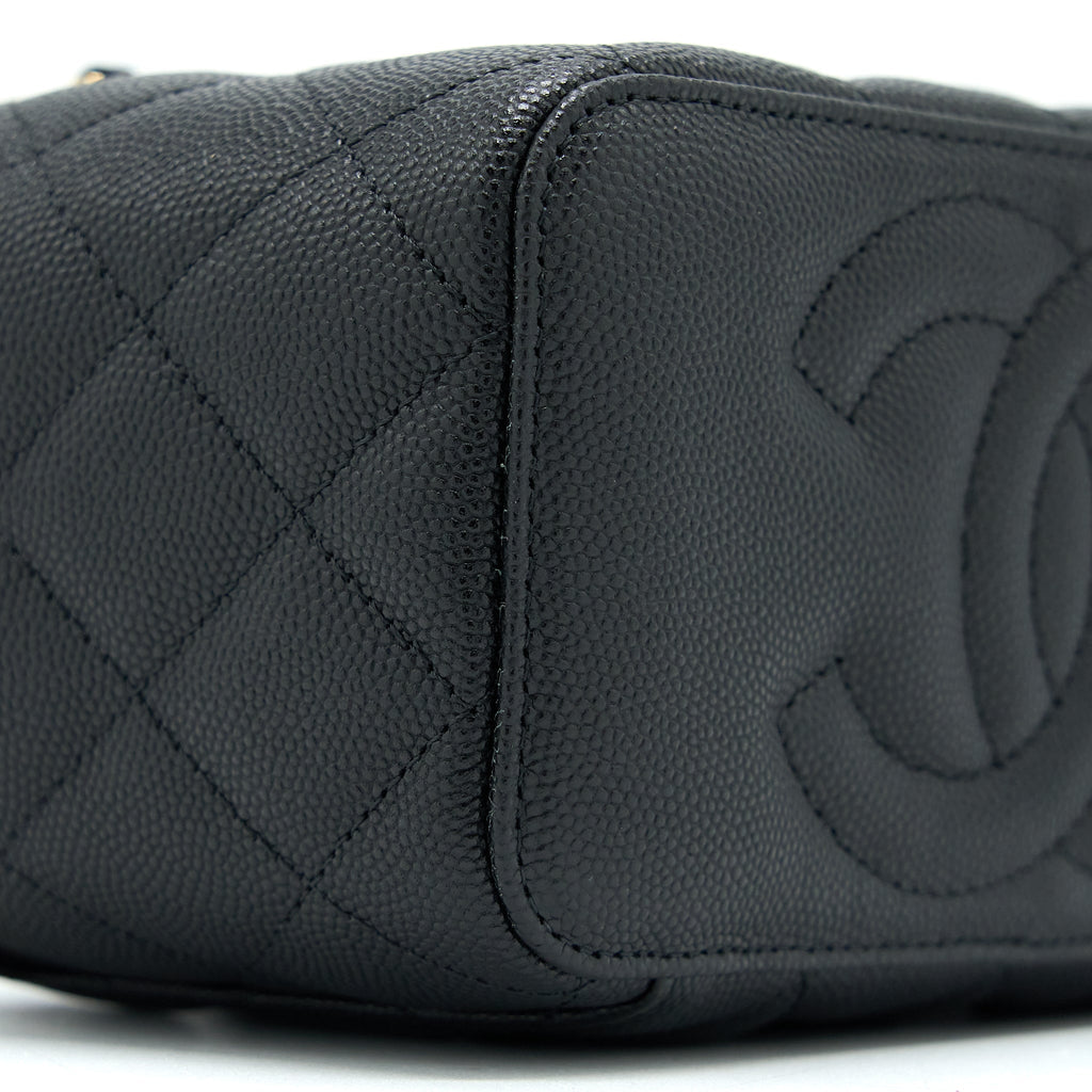 Chanel 23C Long Vanity With Chain Caviar Black L