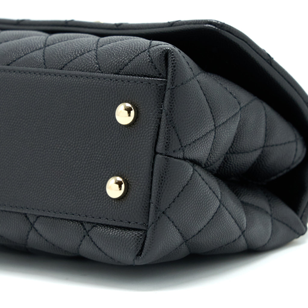 Chanel Small Coco Handle Caviar Black L