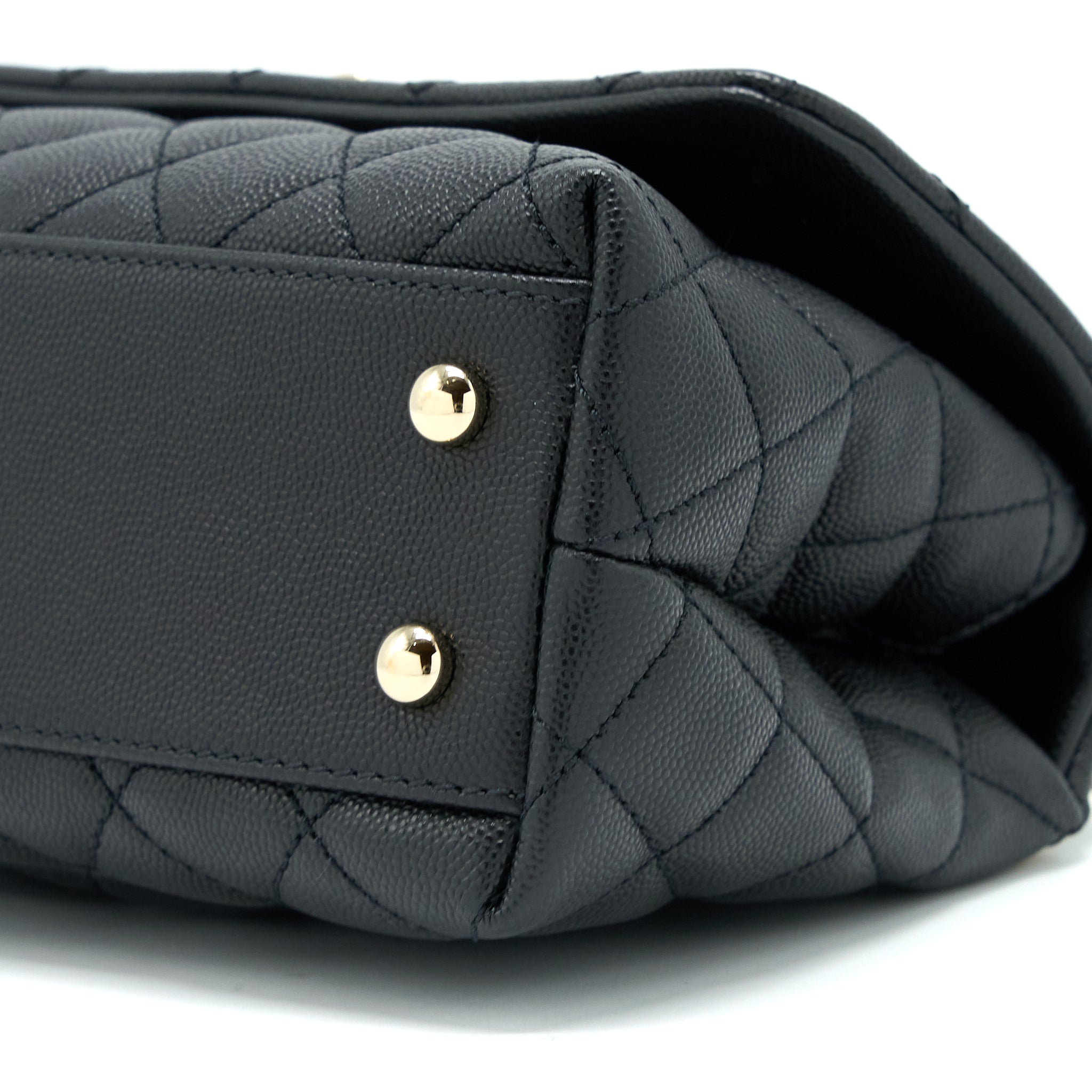 Chanel Small Coco Handle Caviar Black L