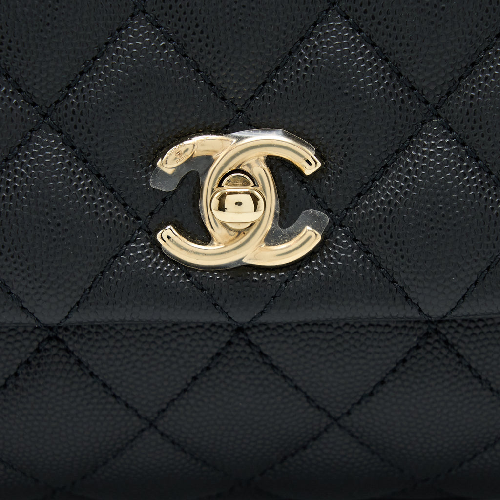 Chanel Small Coco Handle Caviar Black L