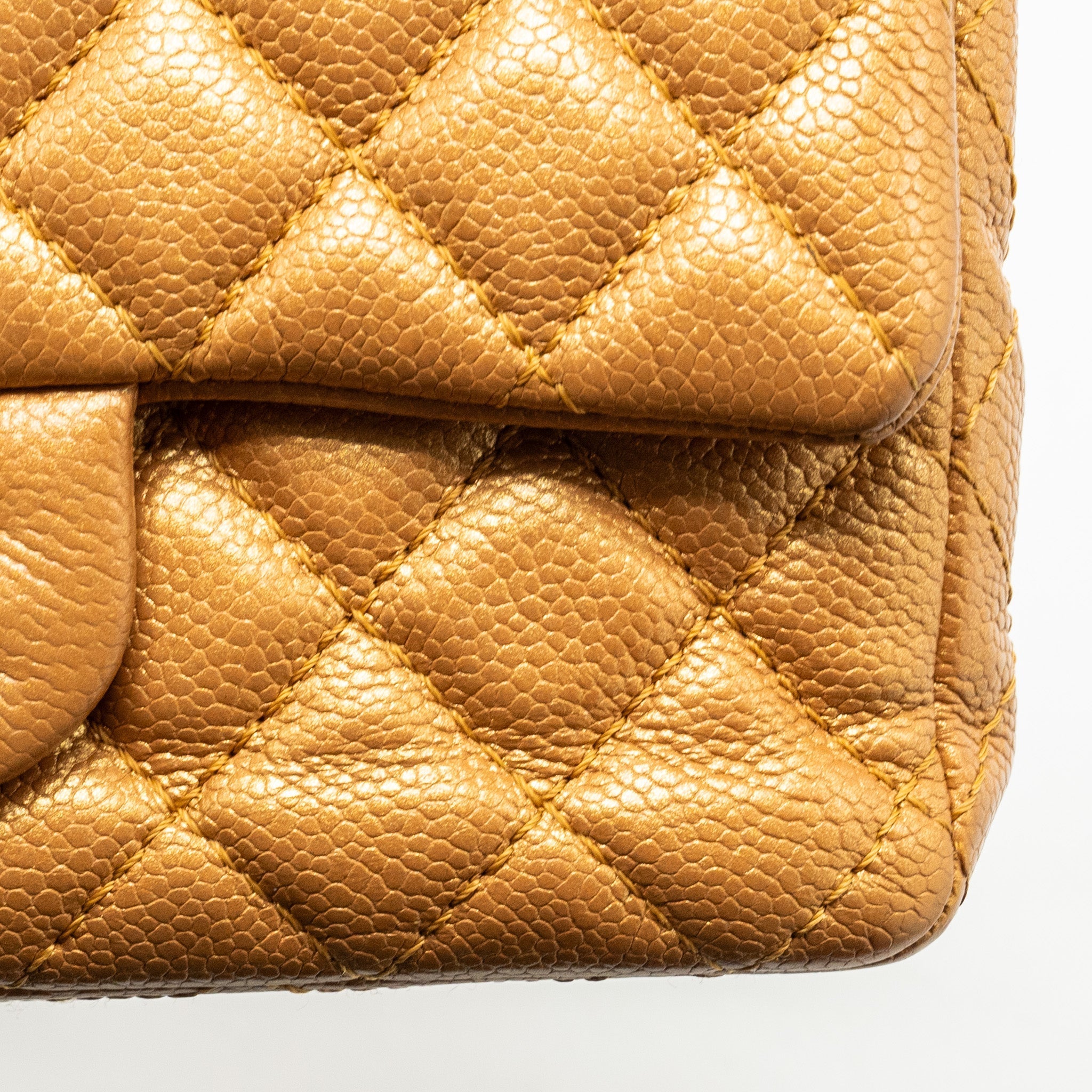 Chanel Mini Rectangular Flap Bag Calfskin Iridescent Dark Gold