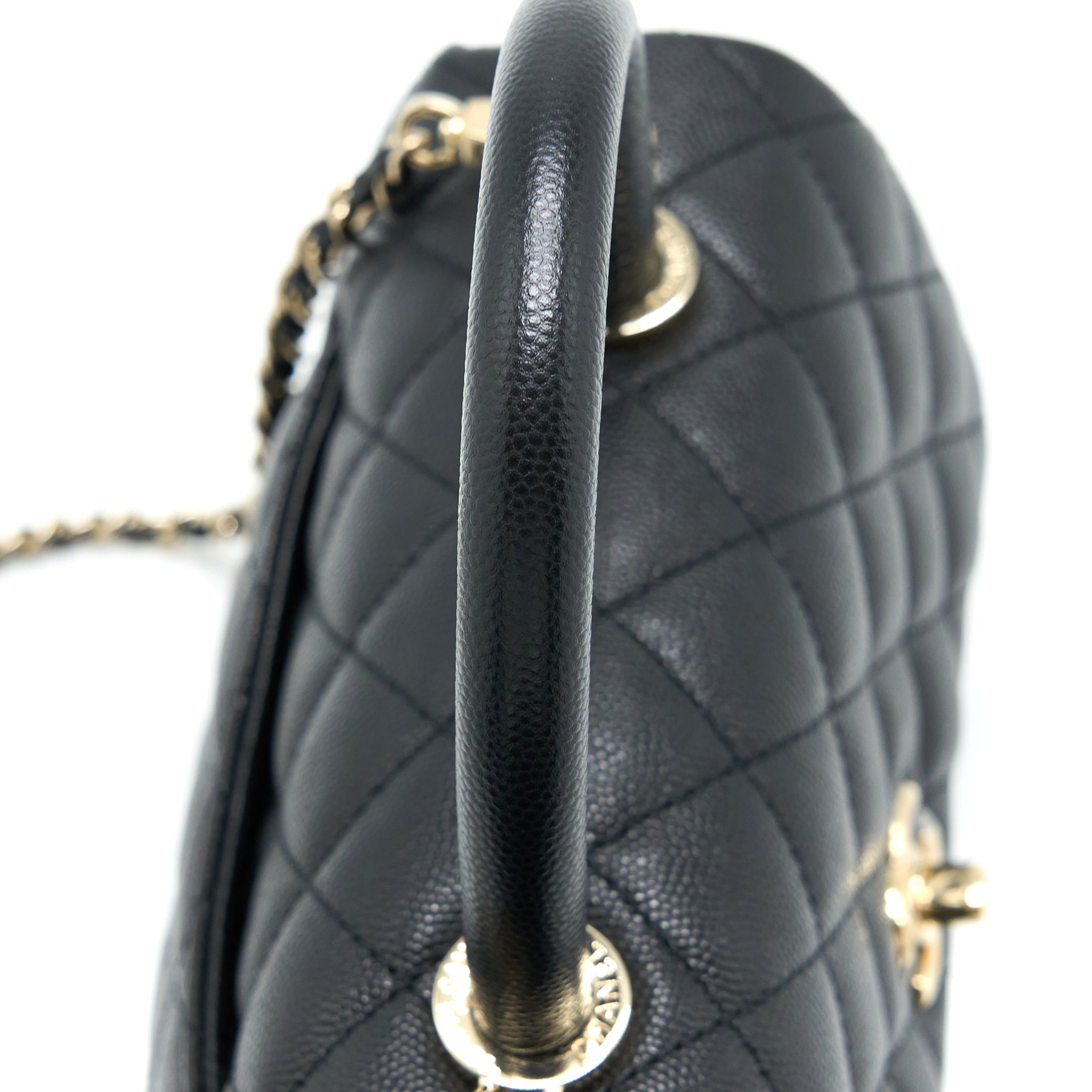 Chanel Small Coco Handle Caviar Black L