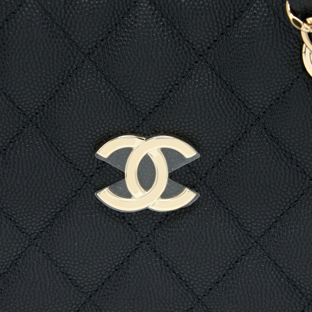 Chanel 22S Mini Bucket Bag Caviar Black L (Microchip)