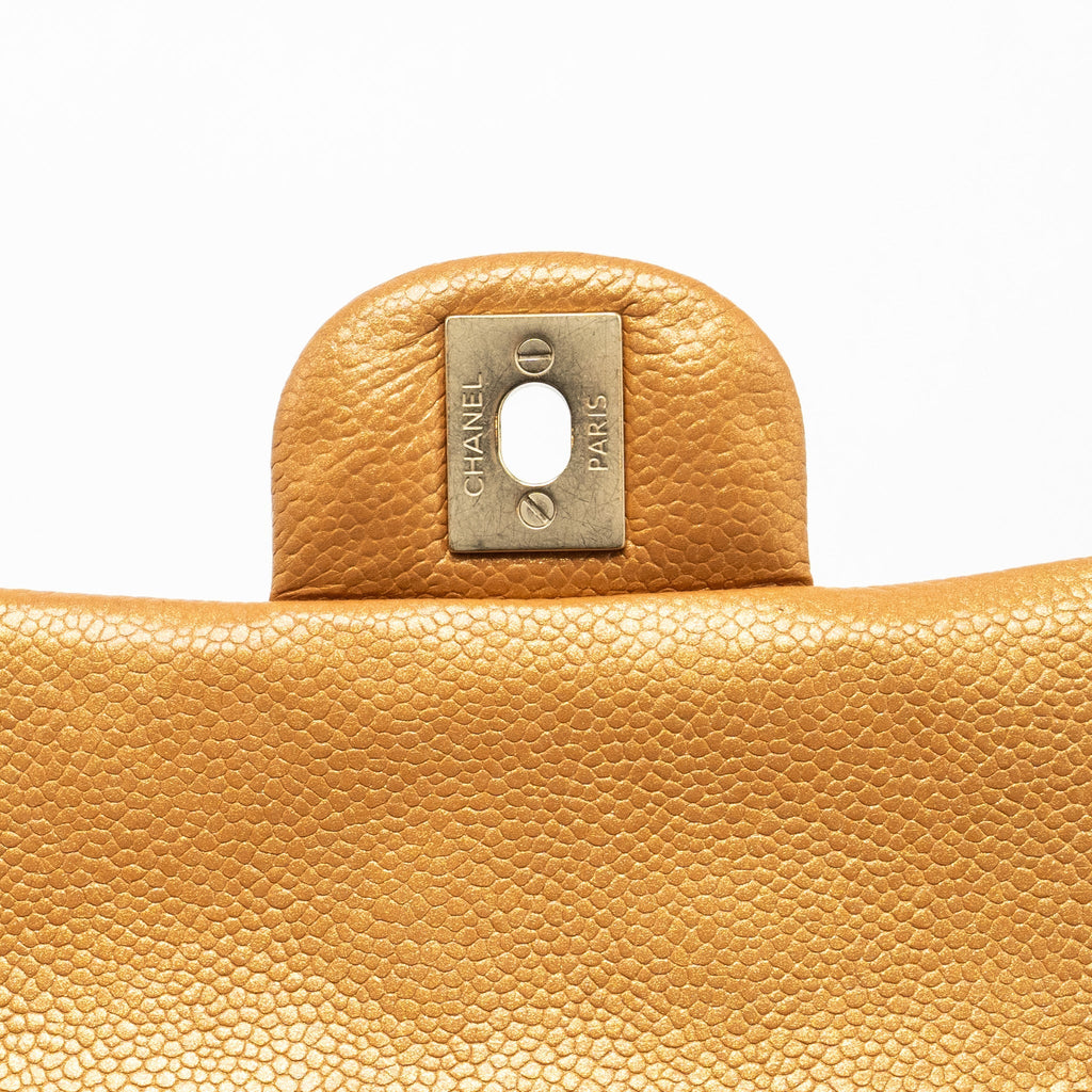 Chanel Mini Rectangular Flap Bag Calfskin Iridescent Dark Gold