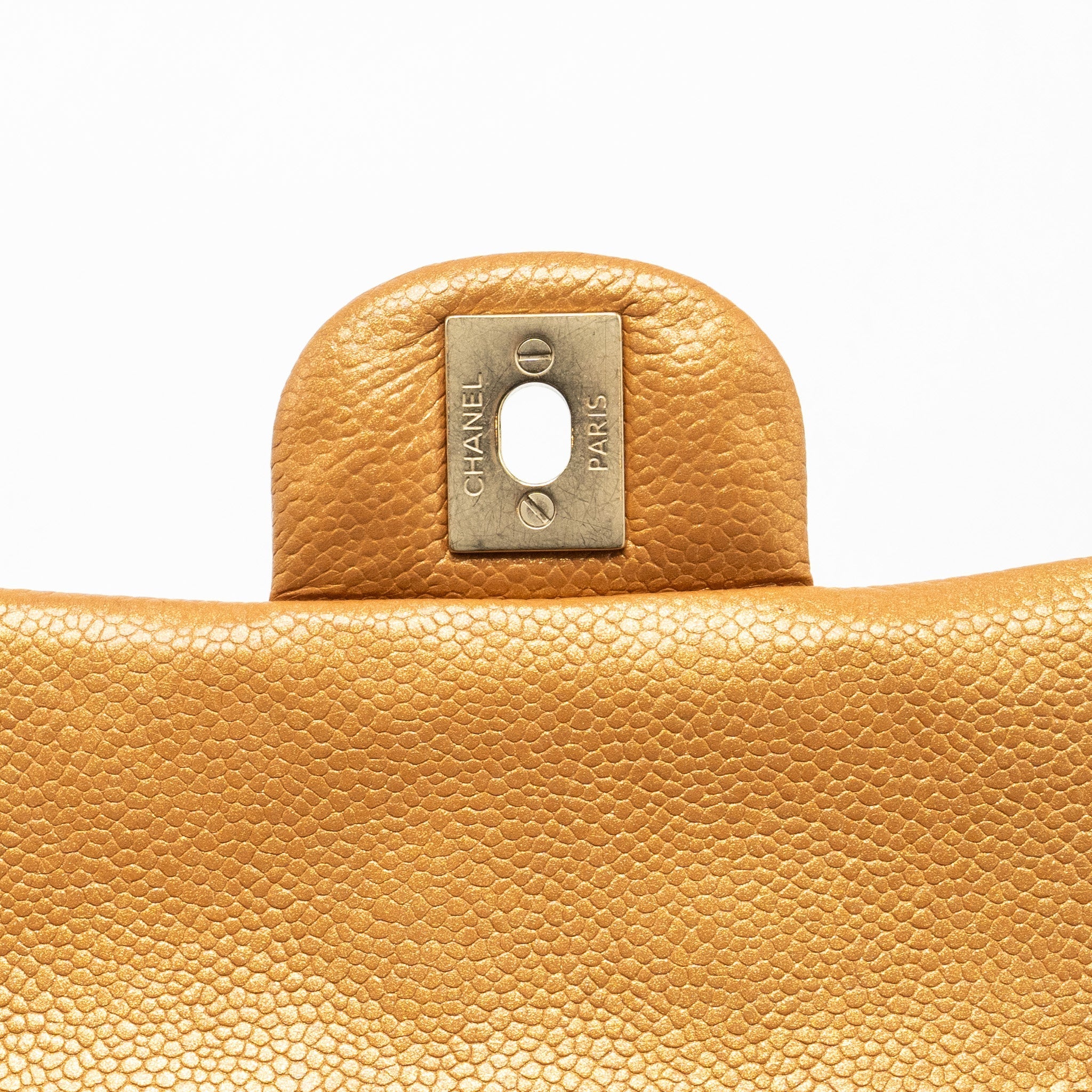 Chanel Mini Rectangular Flap Bag Calfskin Iridescent Dark Gold