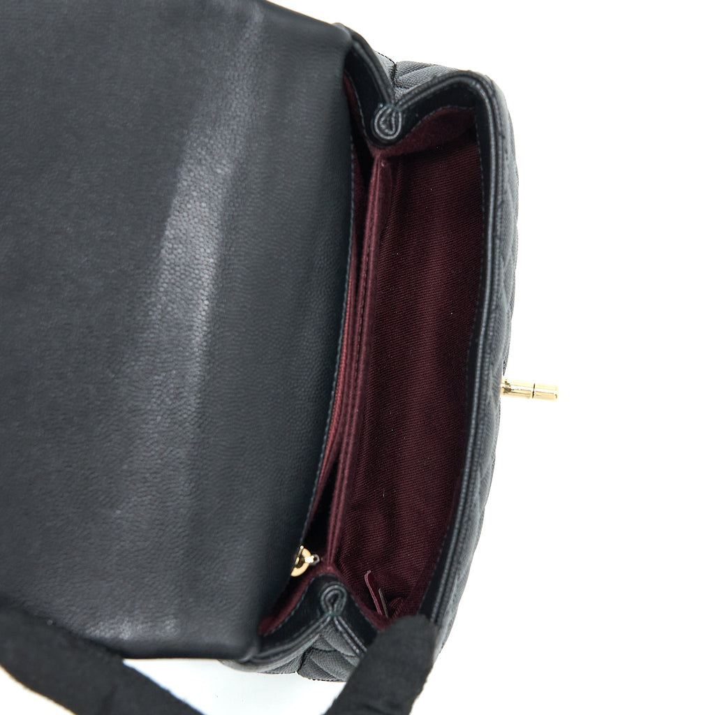 Chanel Small Coco Handle Caviar Black L