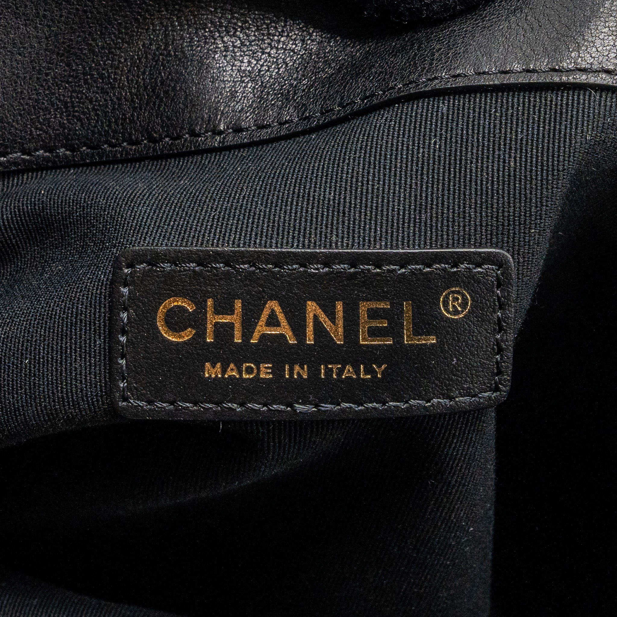 Chanel large tote bag Lambskin black brushed