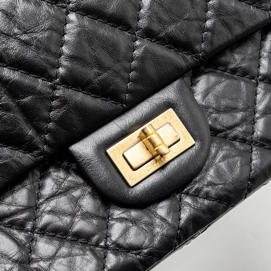 Chanel Large 2.55 Reissue Flap Bag Aged Calfskin Black
