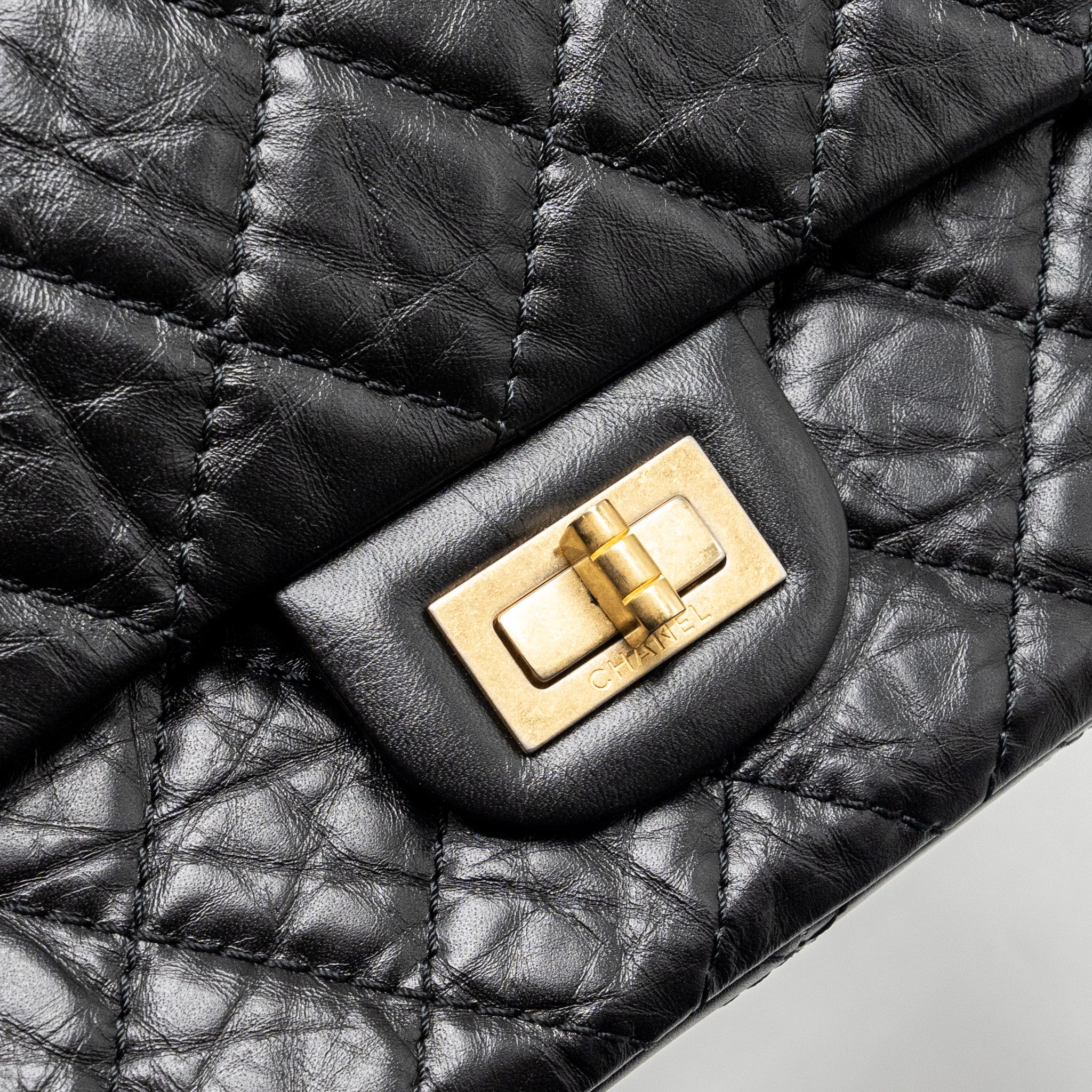 Chanel Large 2.55 Reissue Flap Bag Aged Calfskin Black