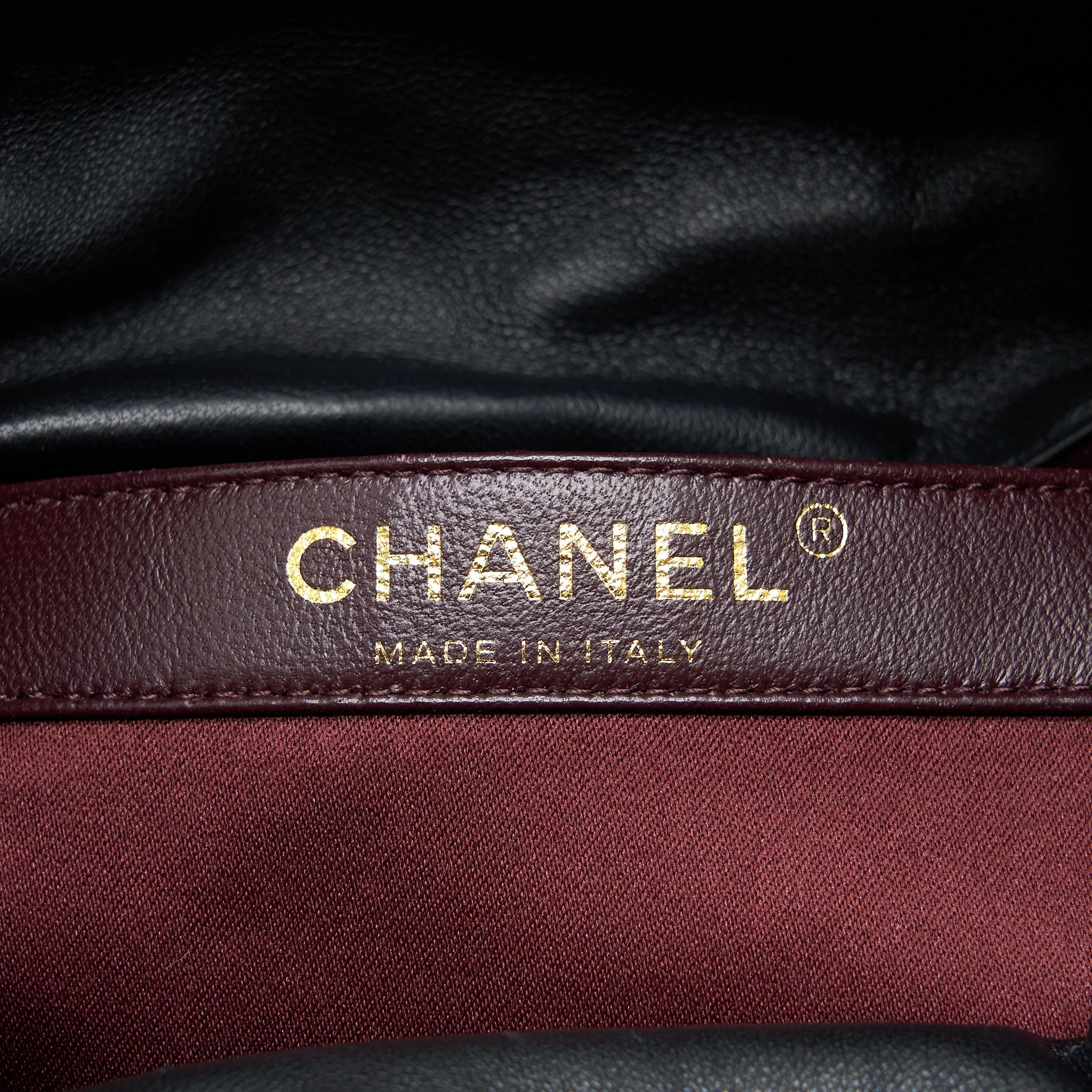 Chanel Bucket Crystal CC Logo Pearl Chain Bag Lambskin Black