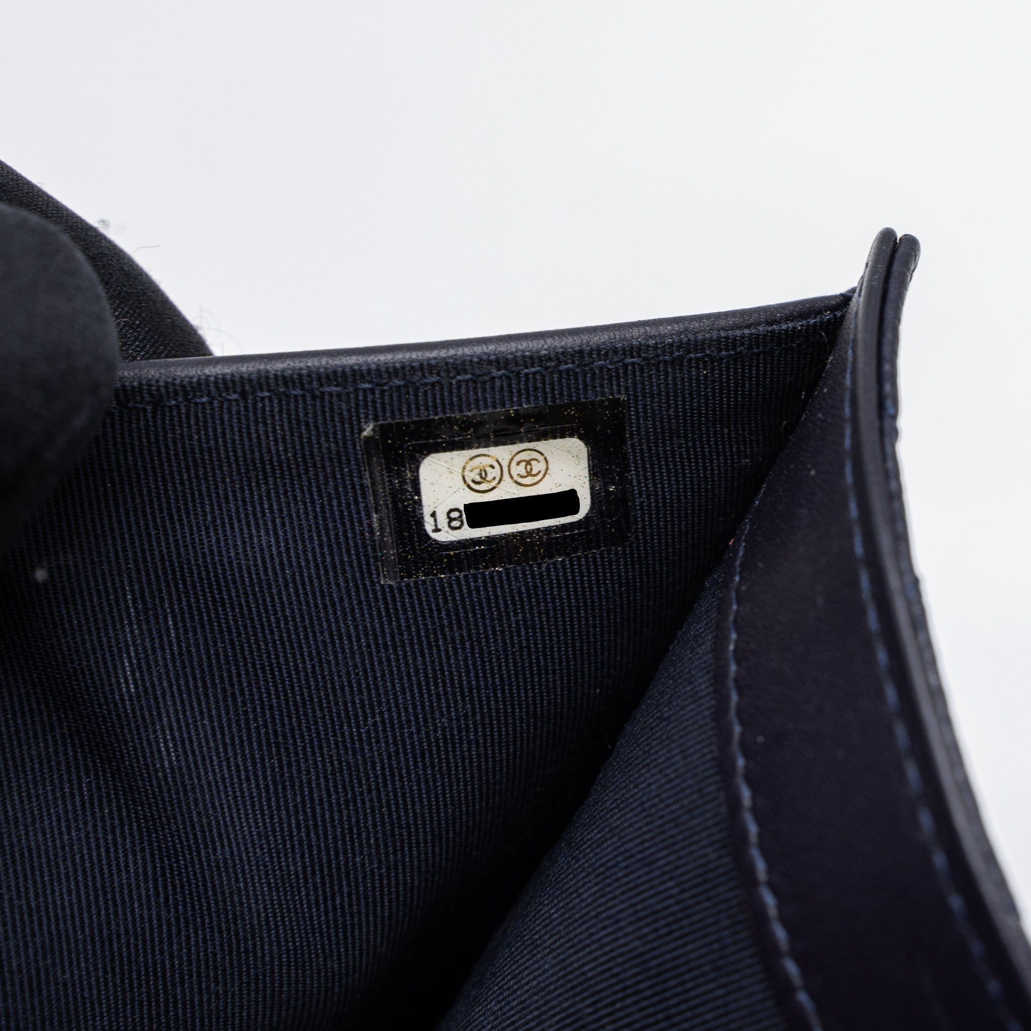 Chanel Classic Quilted Flap Long Wallet Caviar Dark Blue