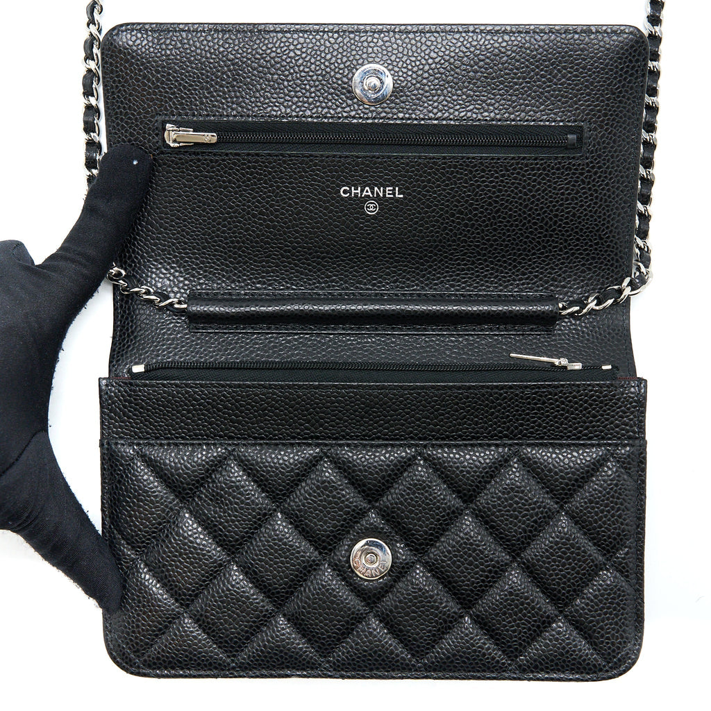 Chanel Classic Wallet on Chain Caviar Black  (Microchip)