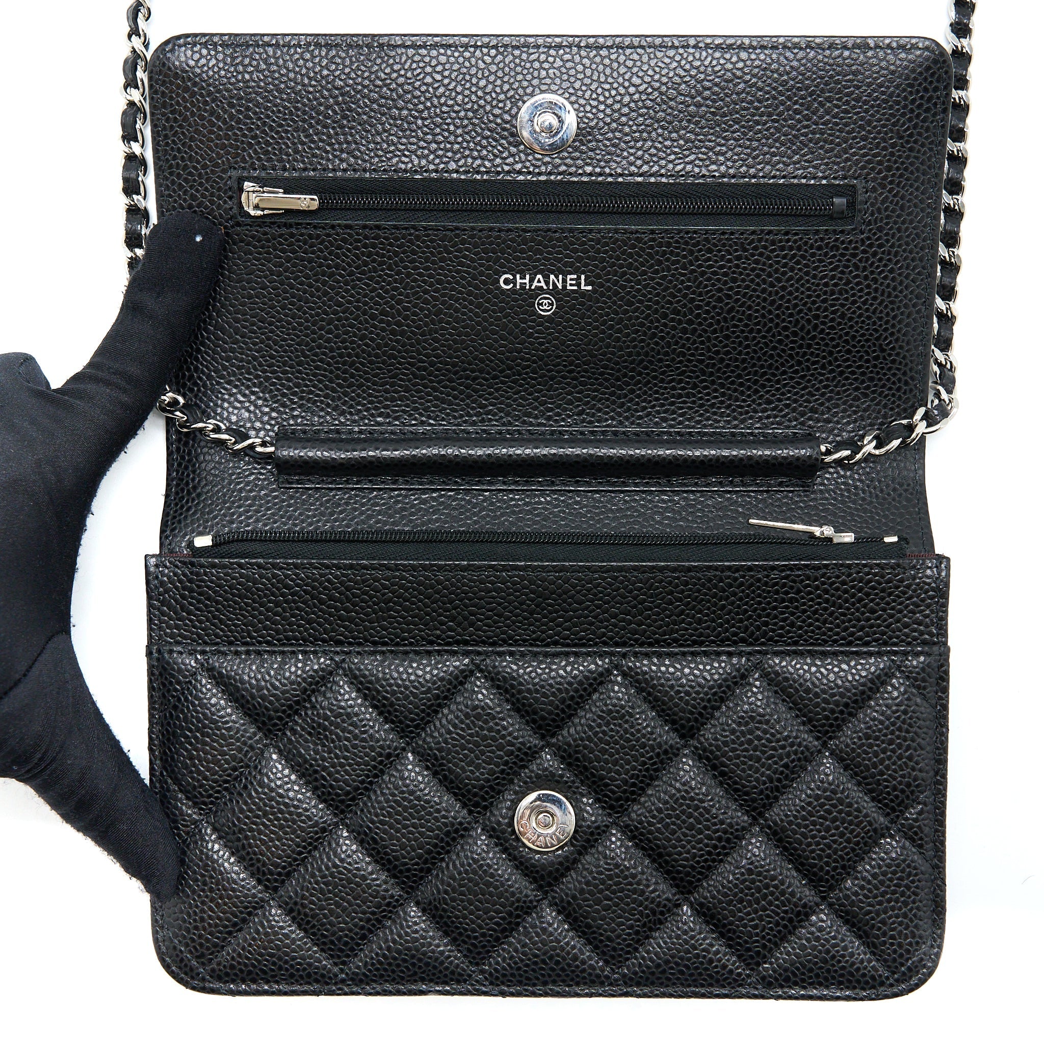 Chanel Classic Wallet on Chain Caviar Black  (Microchip)
