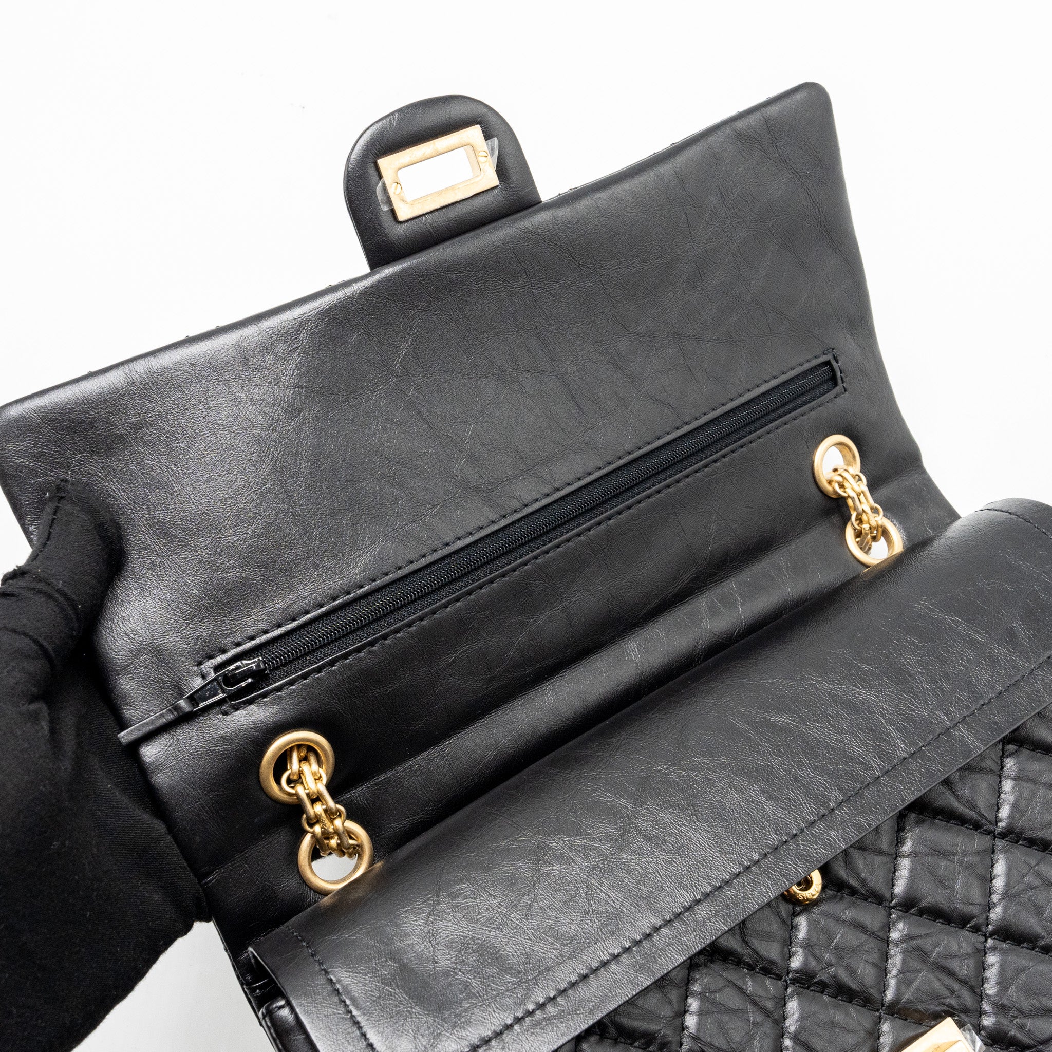 Chanel Large 2.55 Reissue Flap Bag Aged Calfskin Black